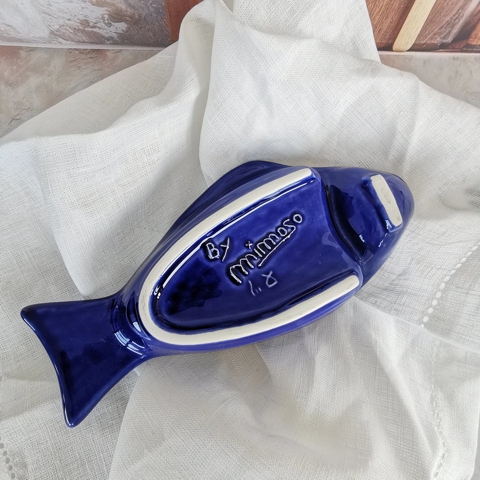 Ceramic fish shape portuguese olive plate