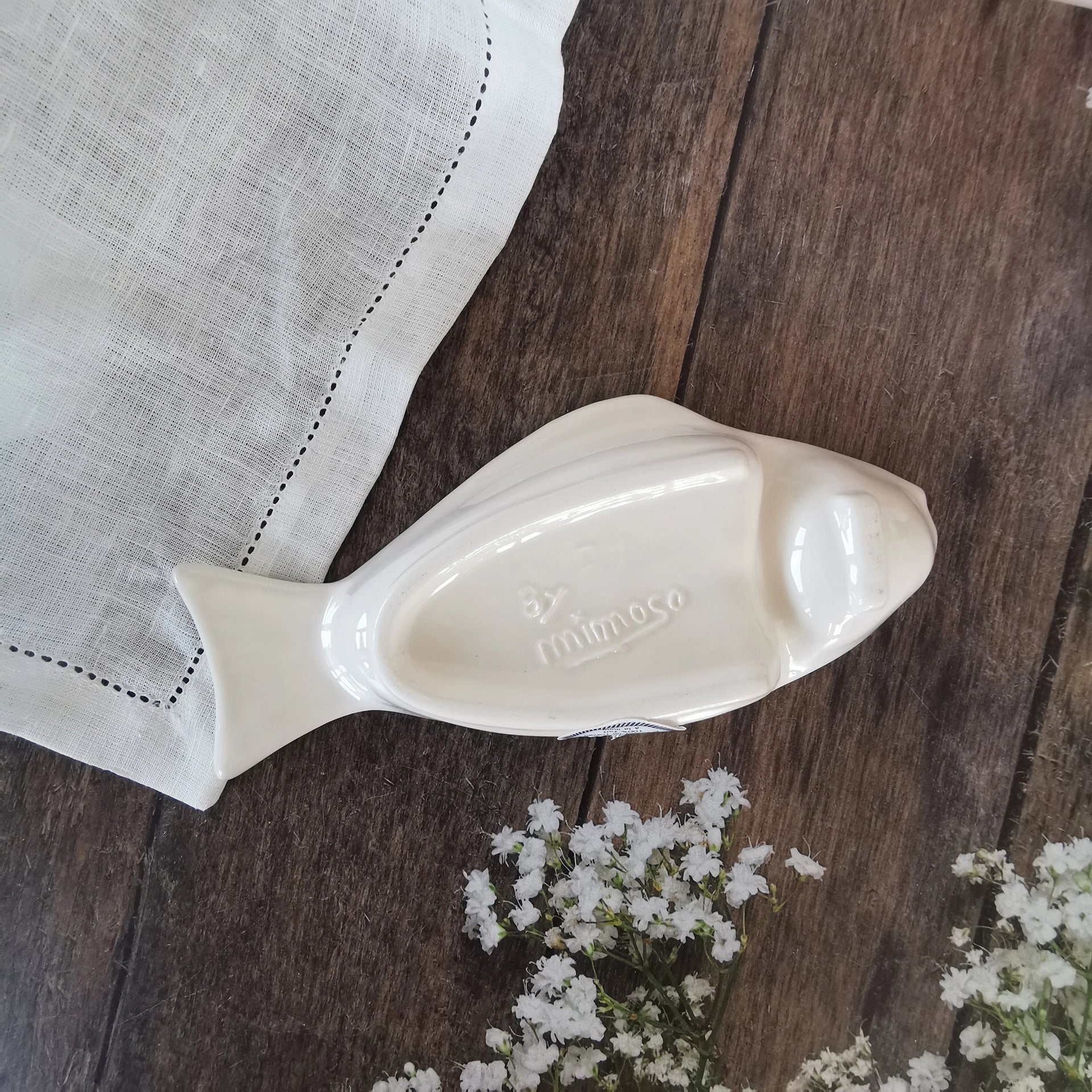 Ceramic fish shape portuguese olive plate