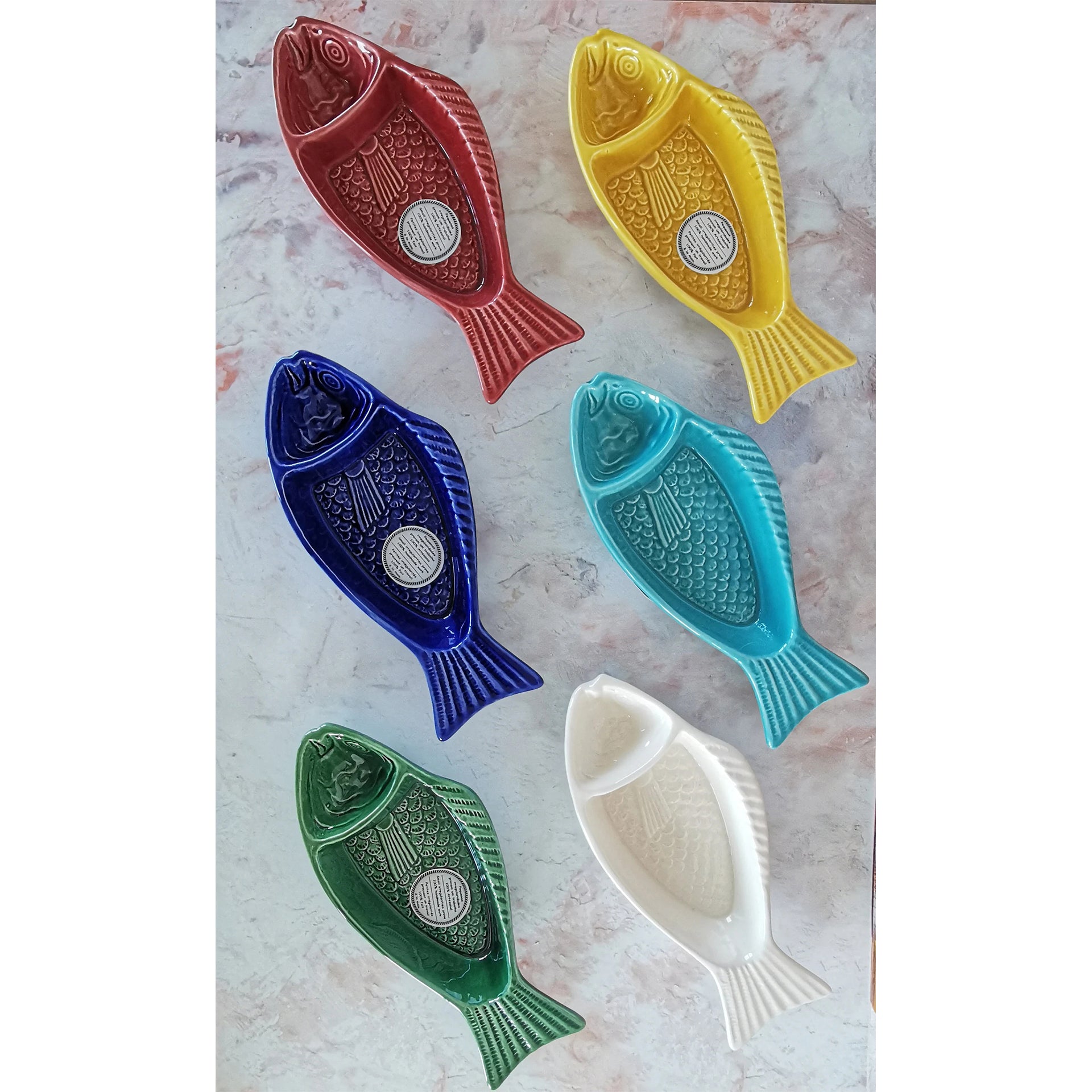 Ceramic fish shape portuguese olive plate