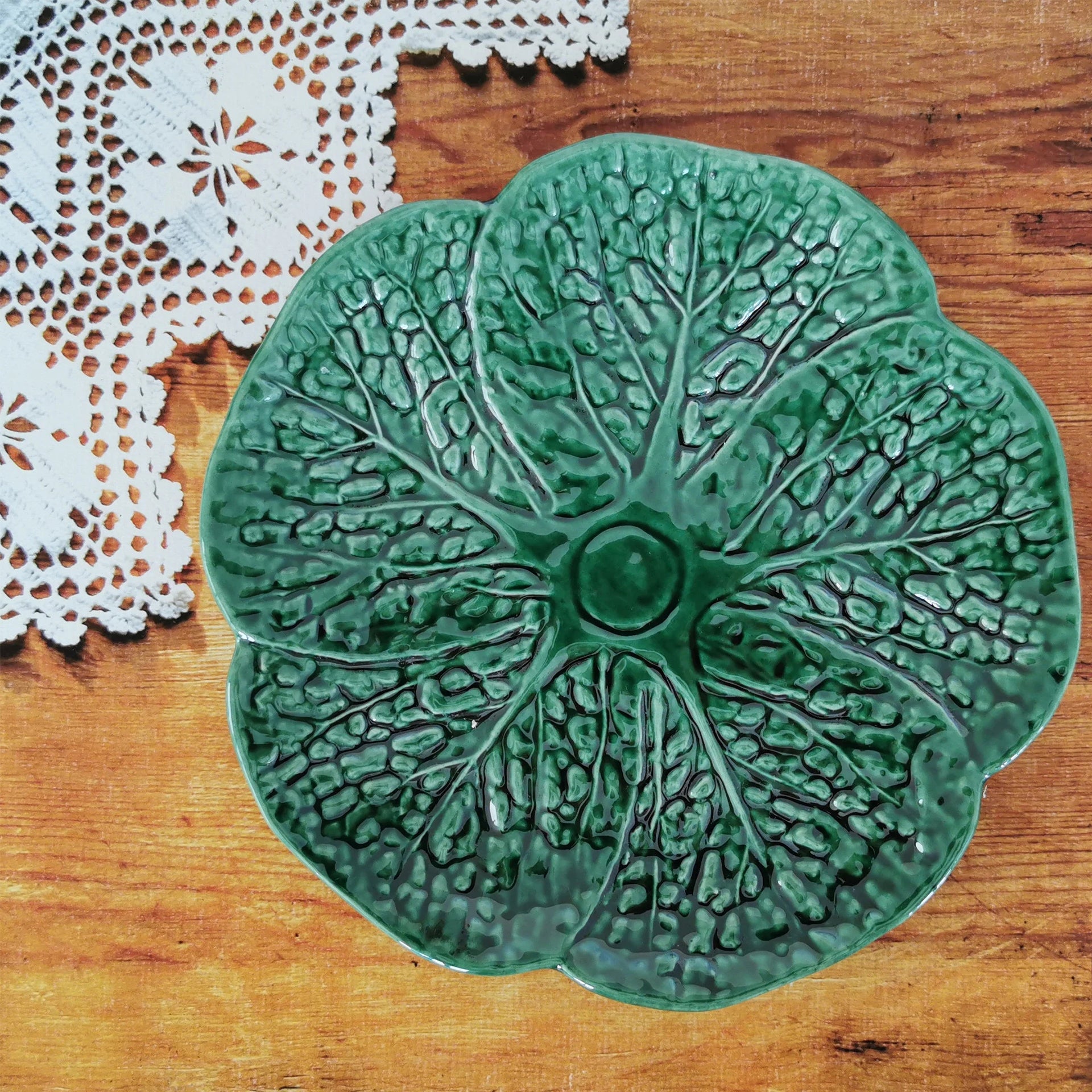 Ceramic portuguese cabbage plate