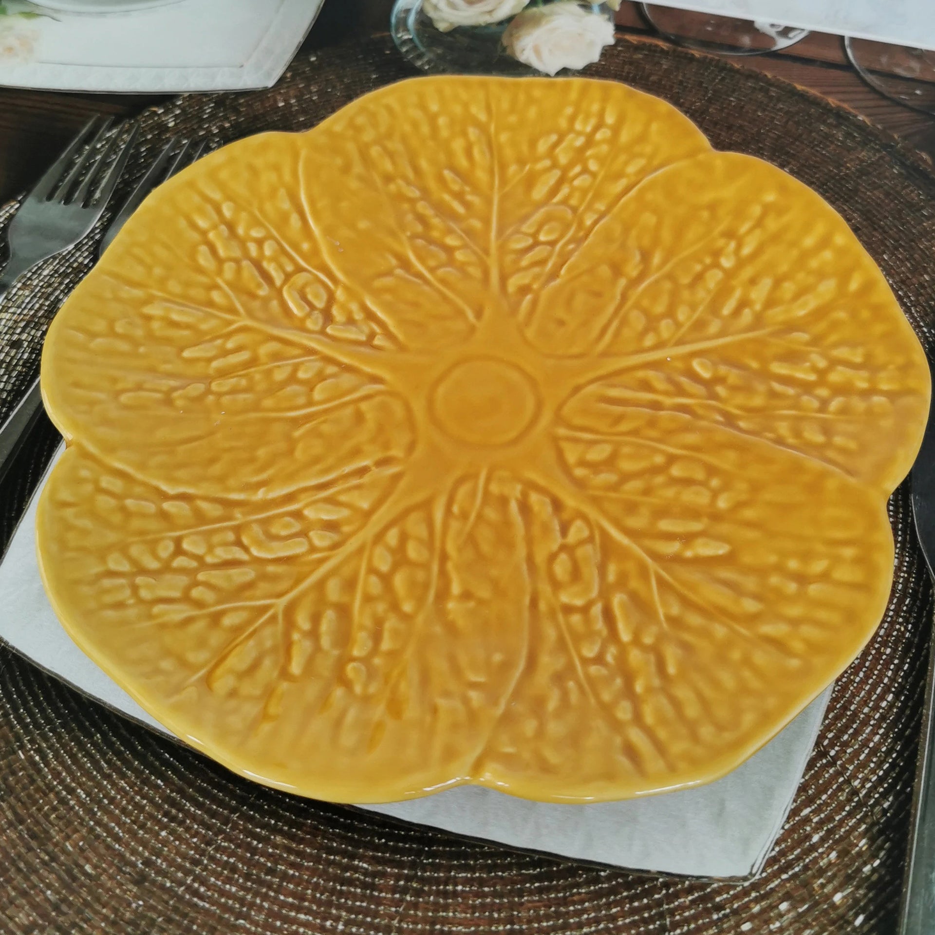 Ceramic portuguese cabbage plate