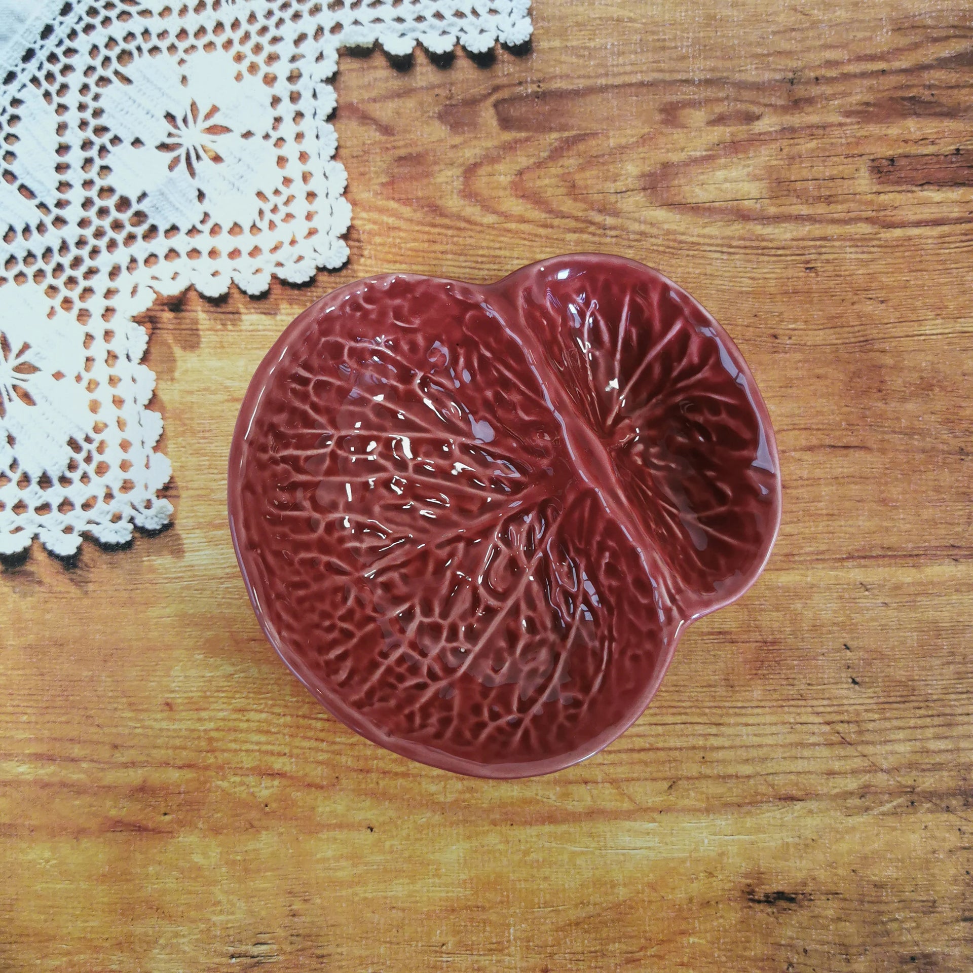 Ceramic portuguese cabbage olive plate