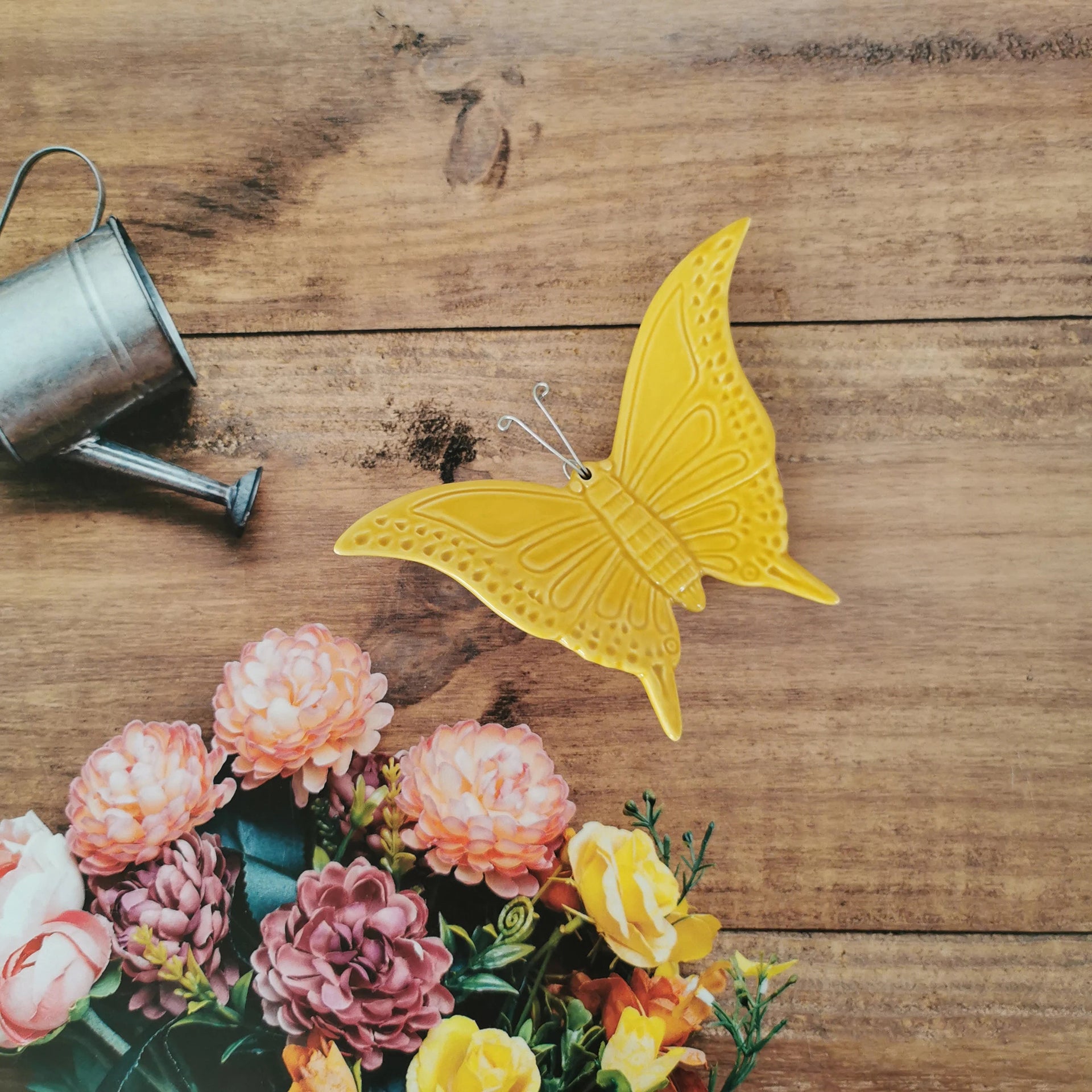 Ceramic small butterfly pink color