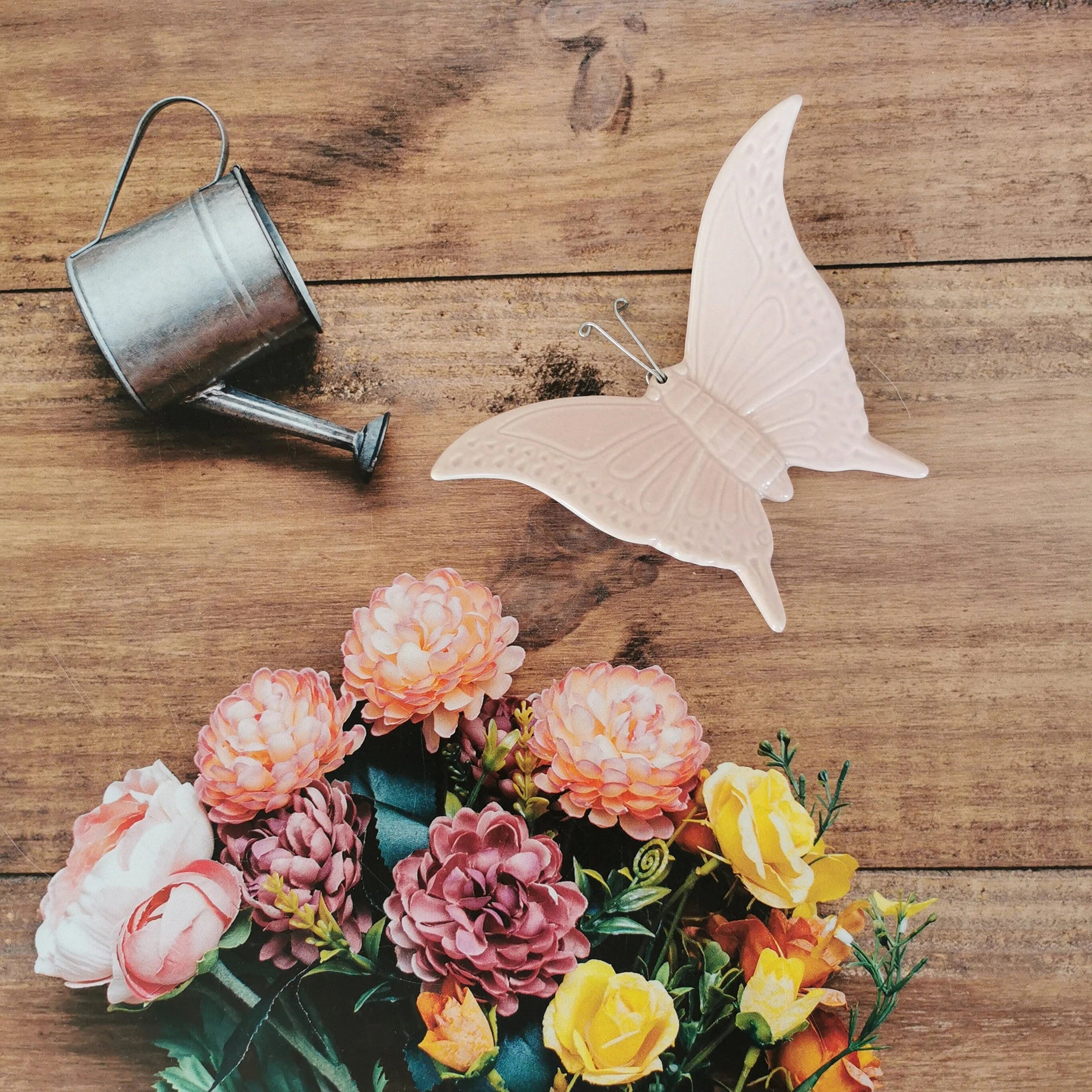 Ceramic small butterfly pink color