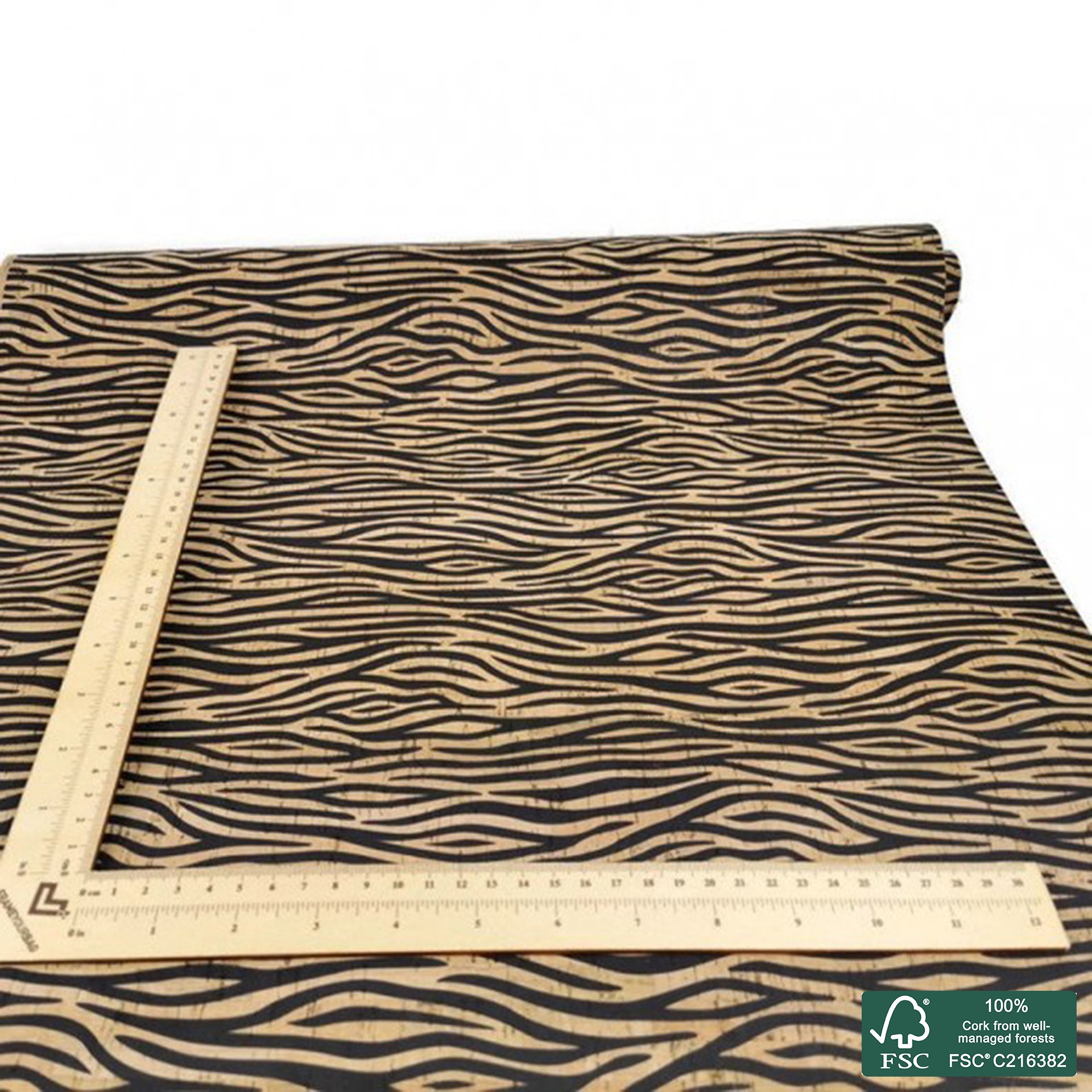 Zebra printed pattern on natural cork fabric (22)
