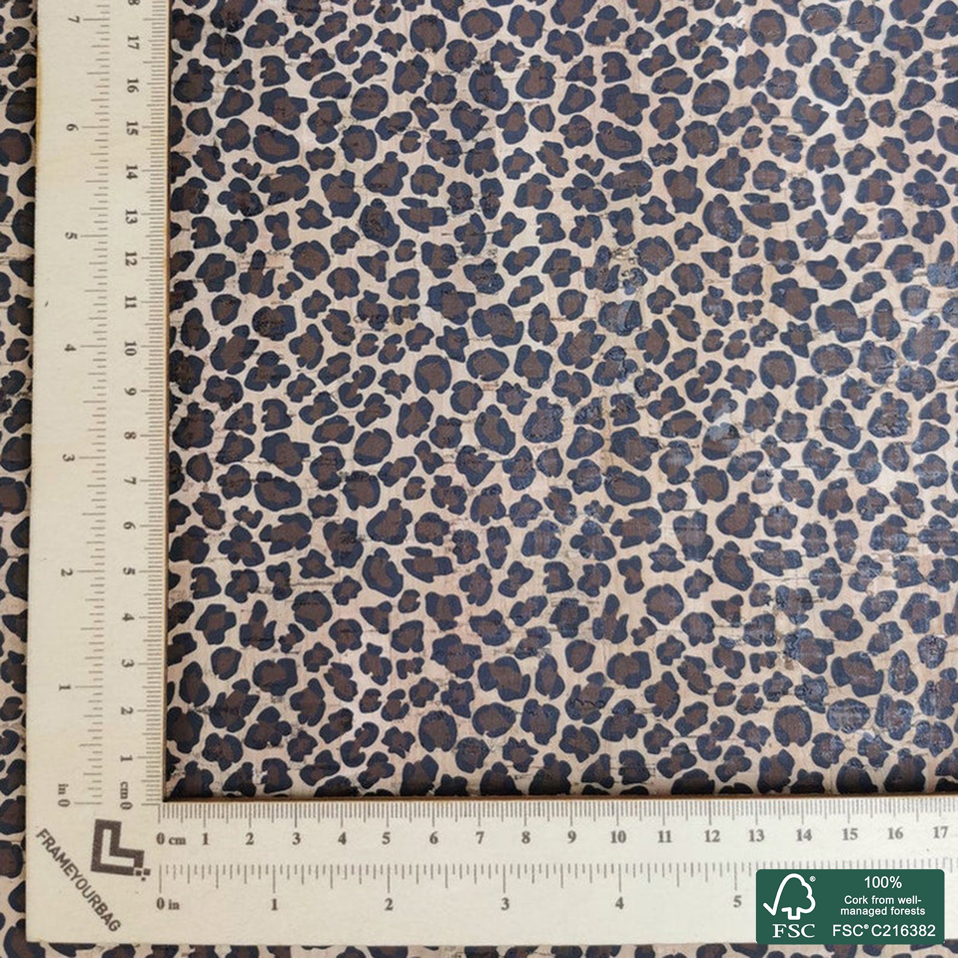 Leopard printed pattern on natural cork fabric (23)