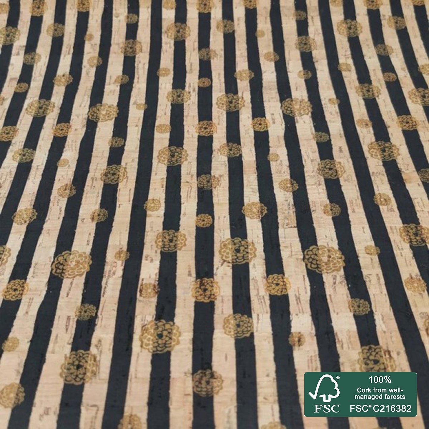 Stripes printed pattern on natural cork fabric (36)