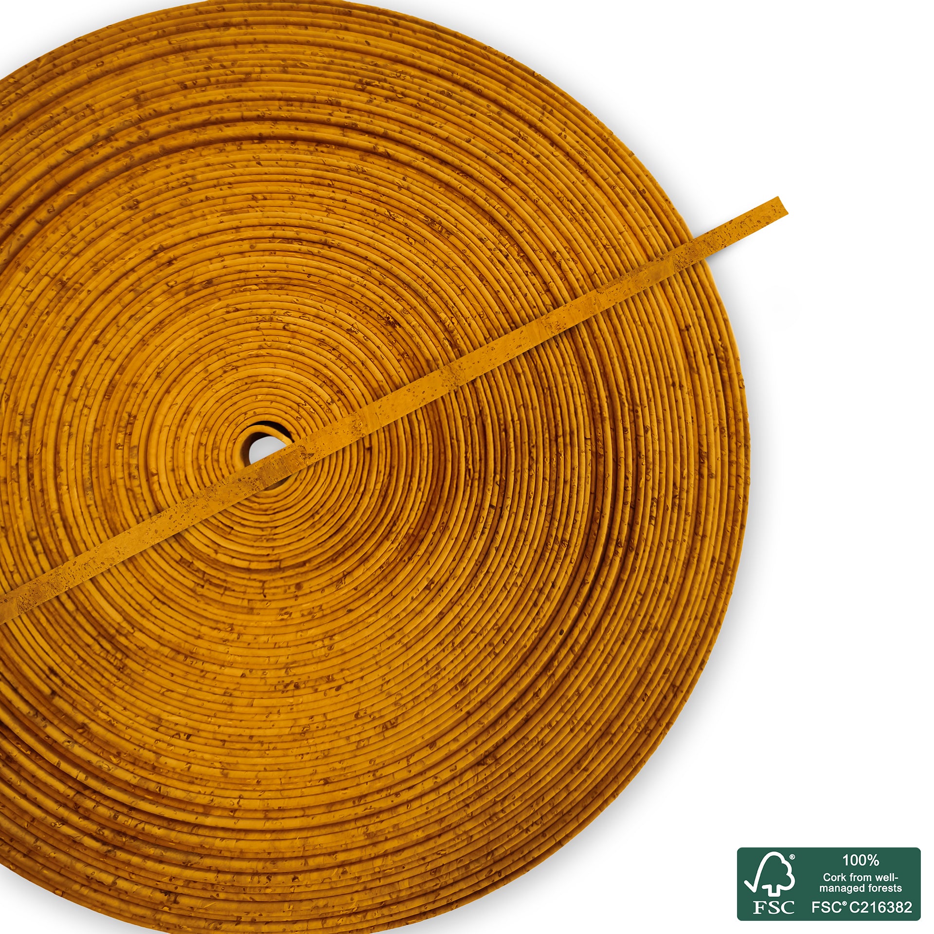 Flat cork cord yellow superior