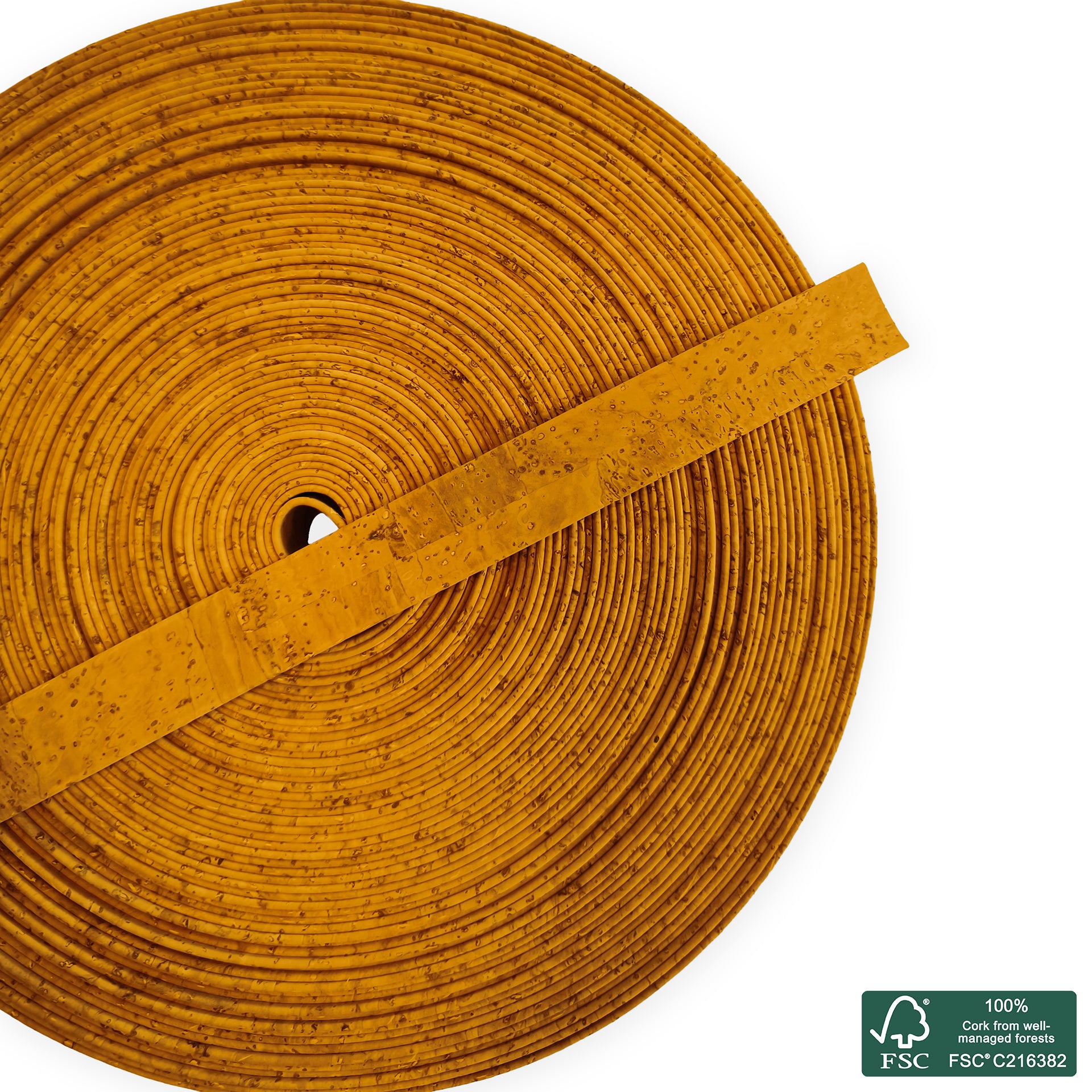 Flat cork cord yellow superior