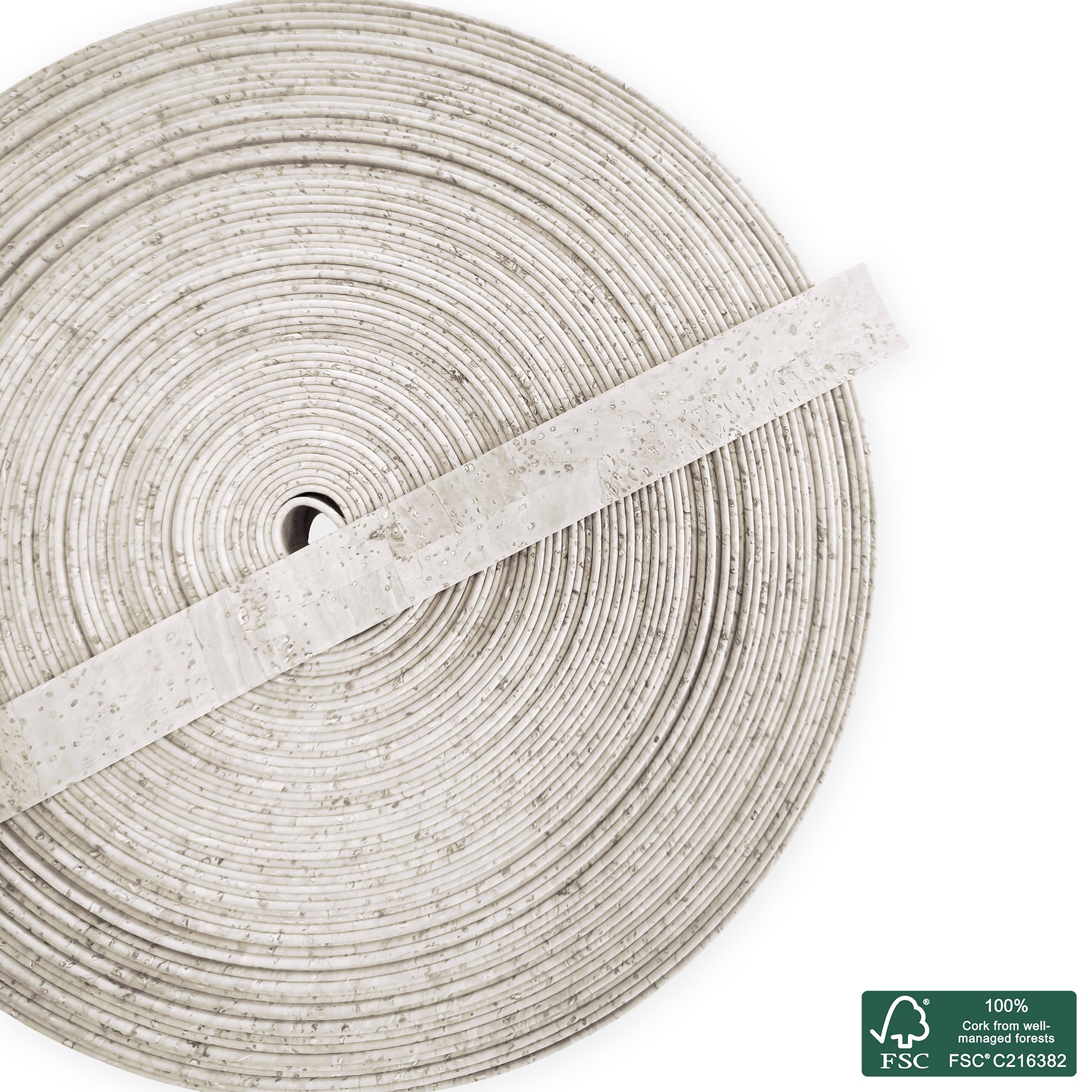 Flat cork cord white superior