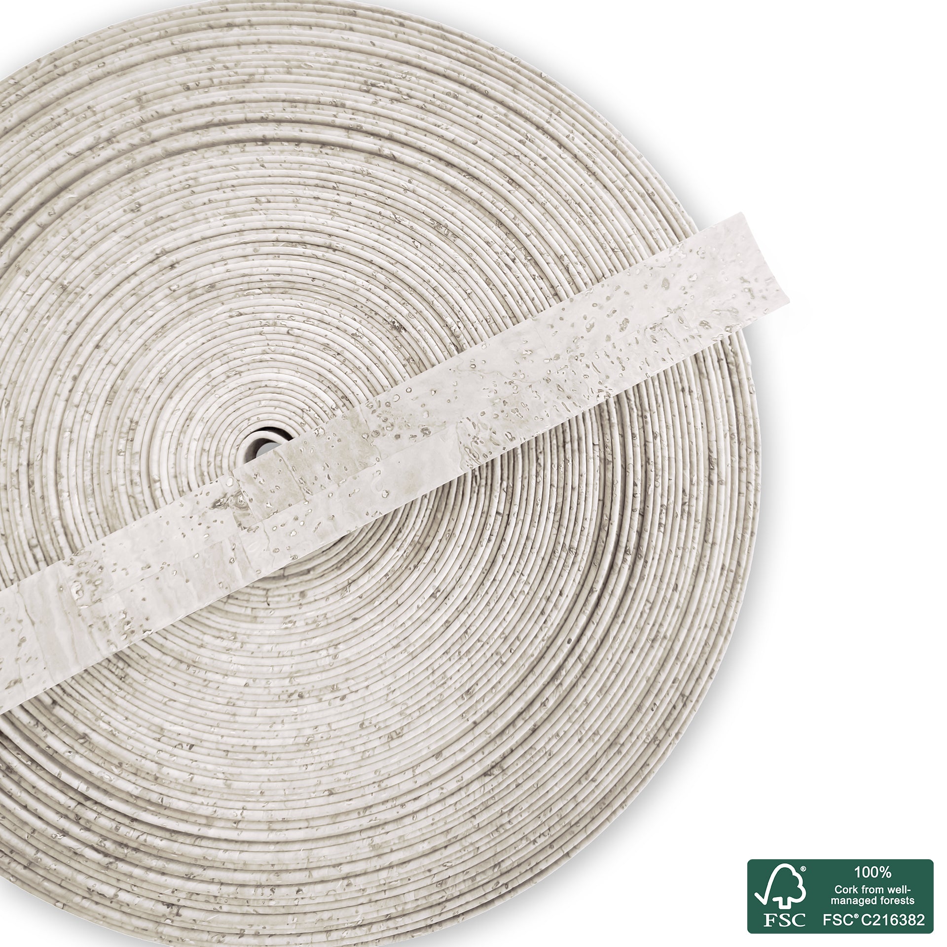 Flat cork cord white superior
