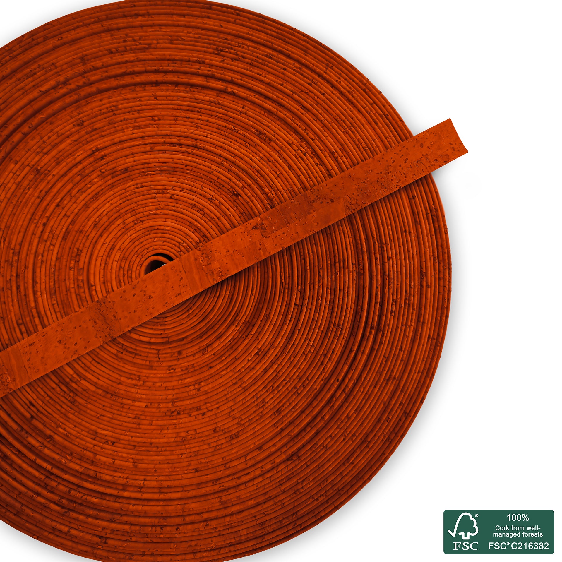Flat cork cord orange superior