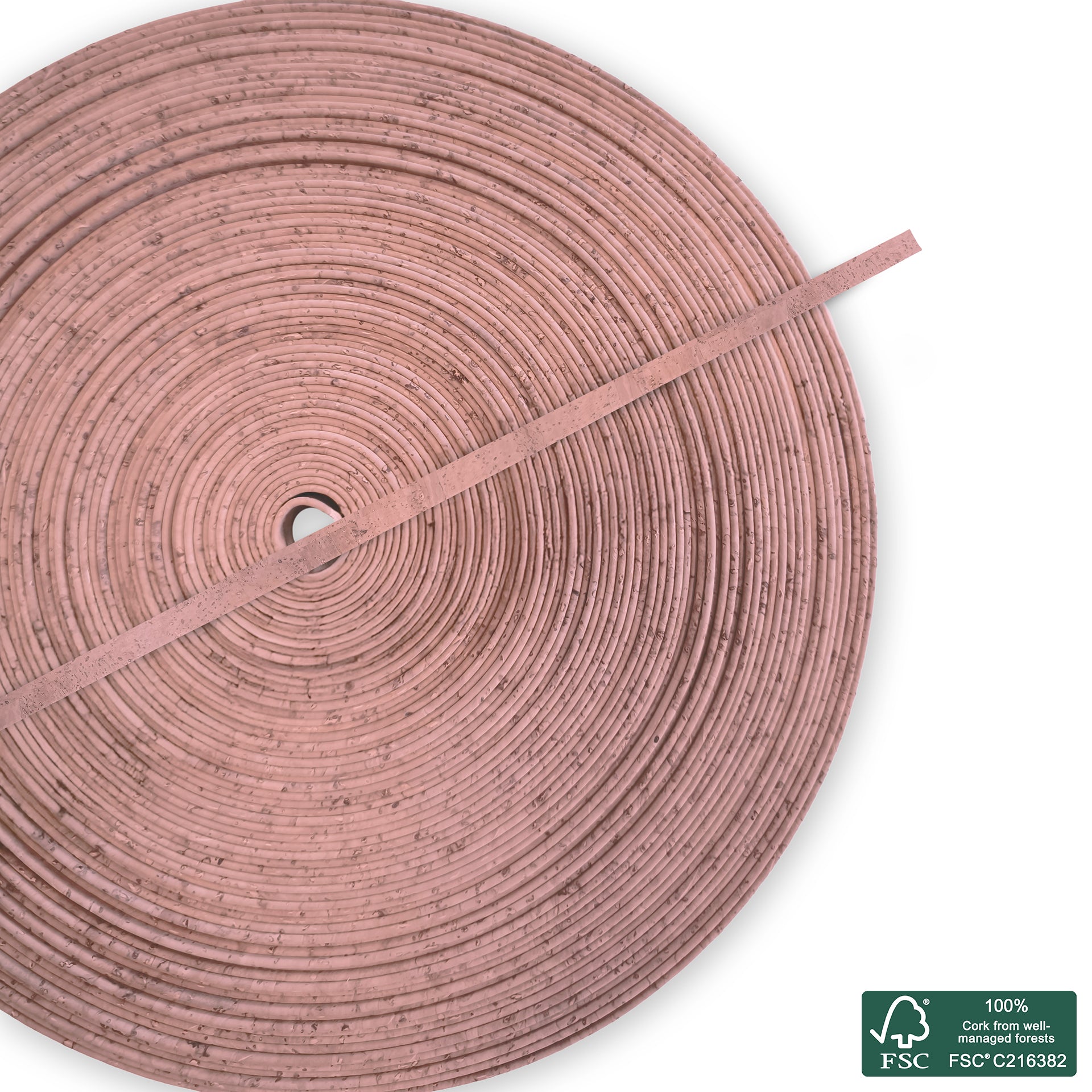 Flat cork cord light pink superior