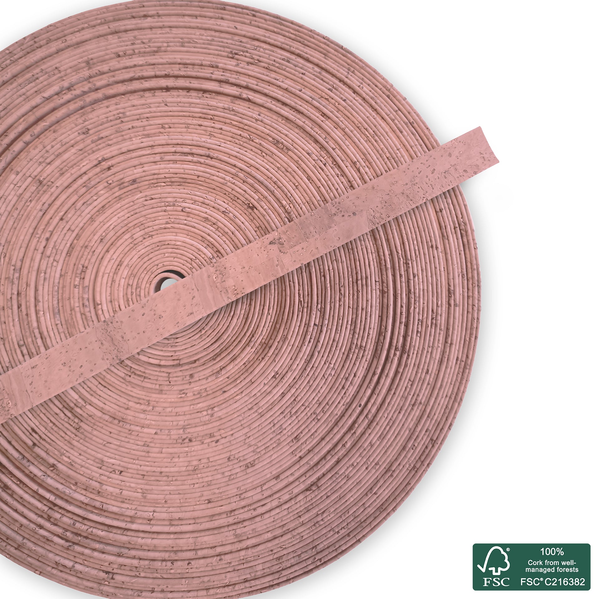 Flat cork cord light pink superior