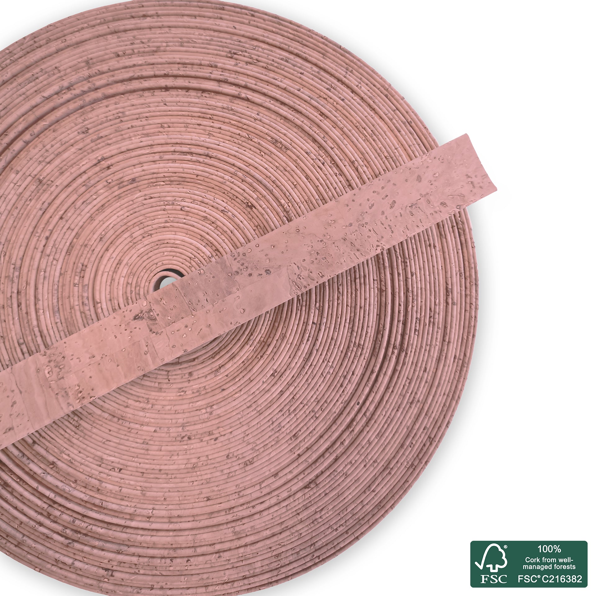 Flat cork cord light pink superior