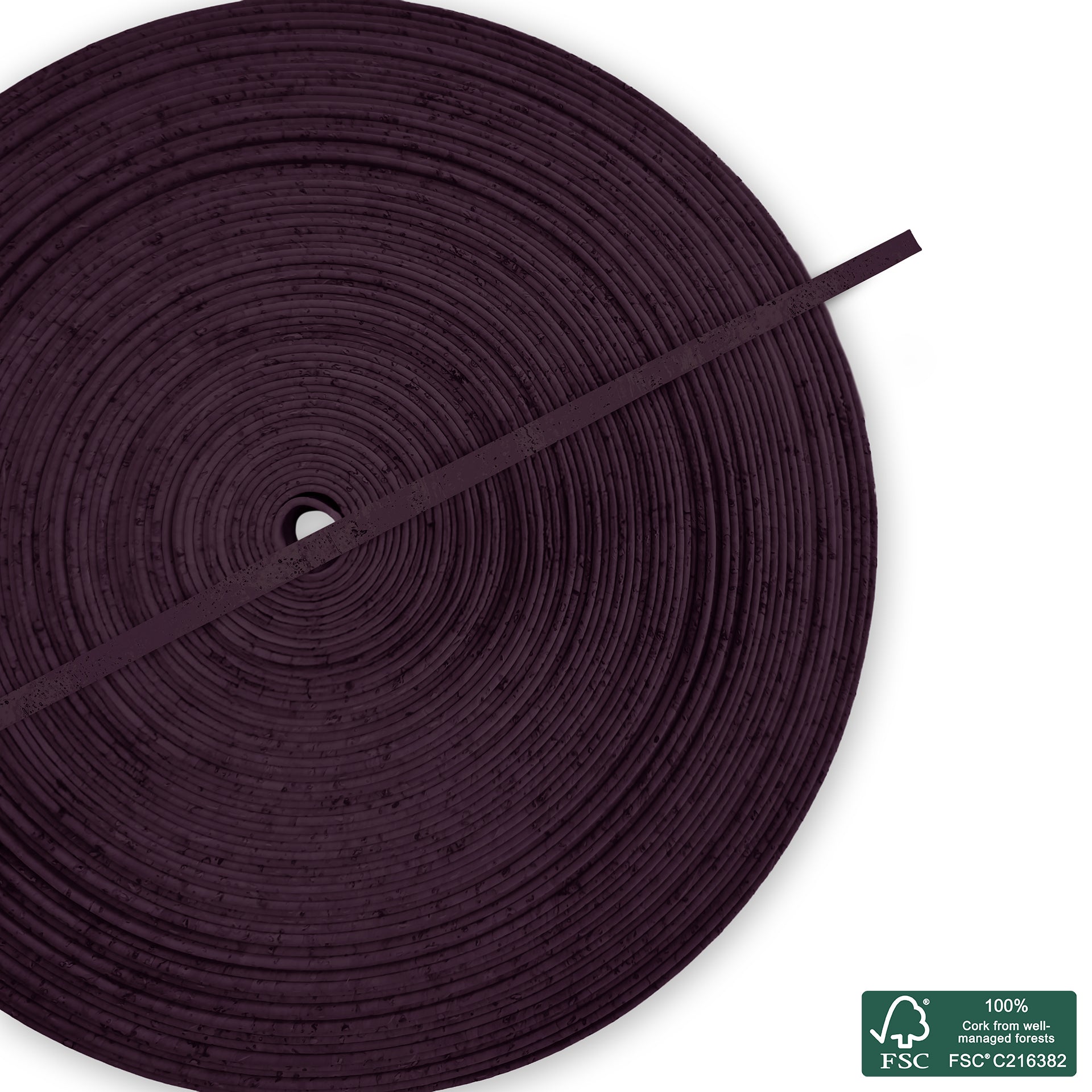 Flat cork cord purple superior