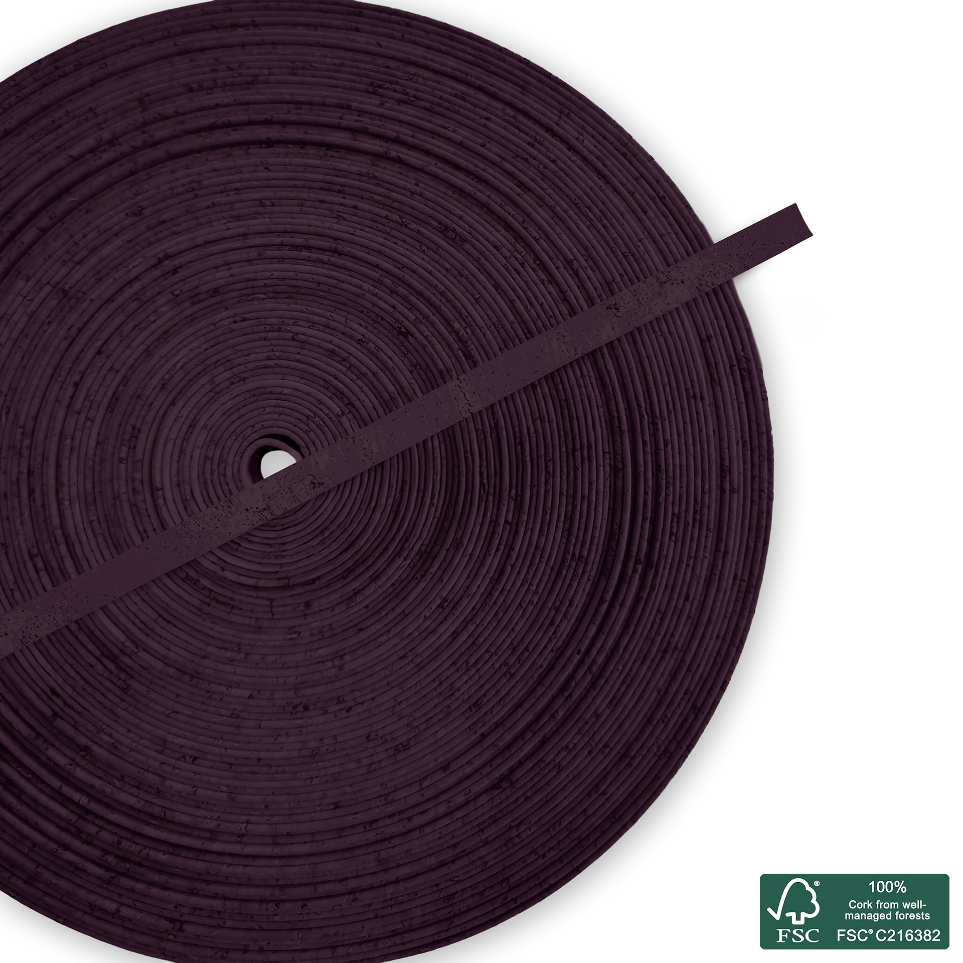 Flat cork cord purple superior