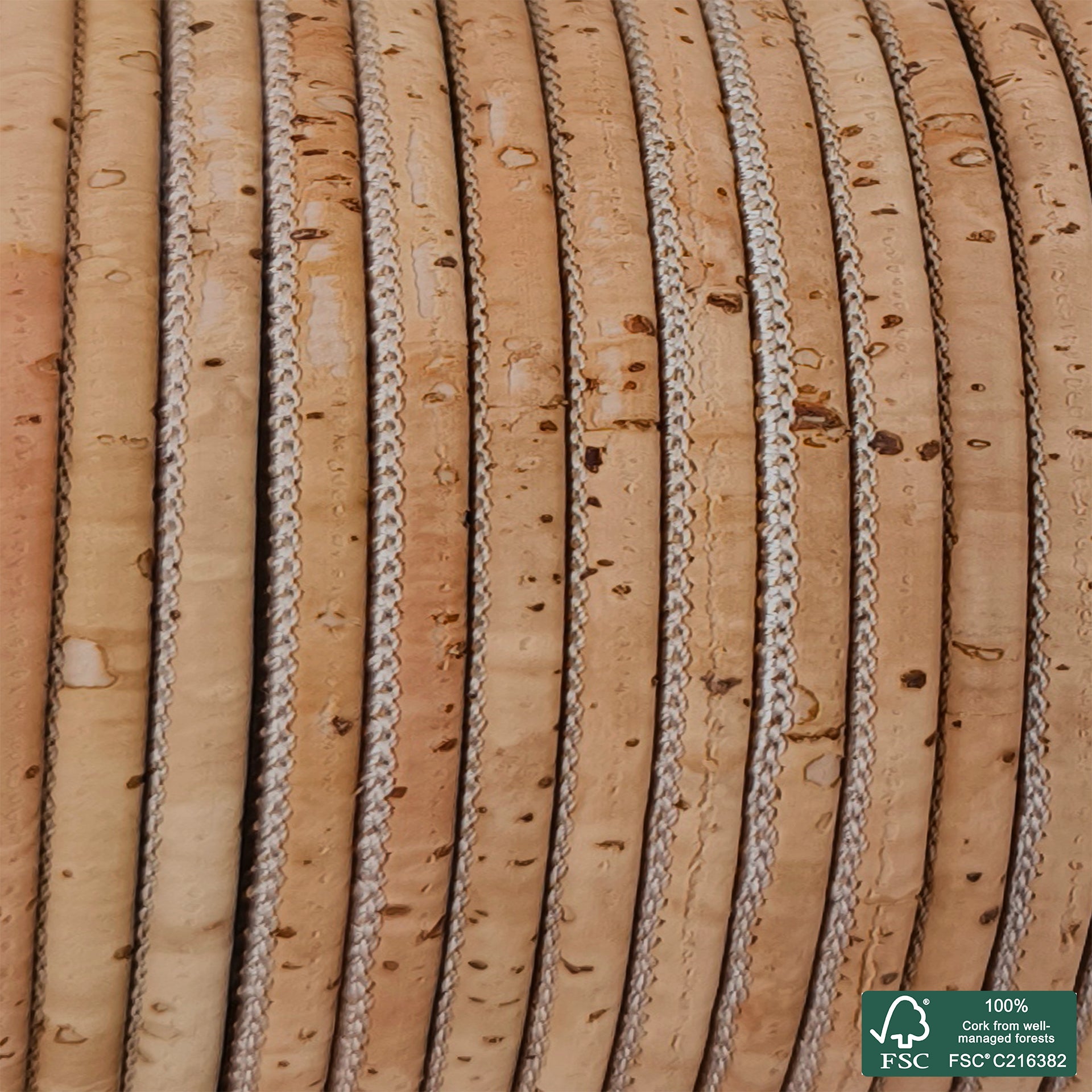 Round cork cord natural superior