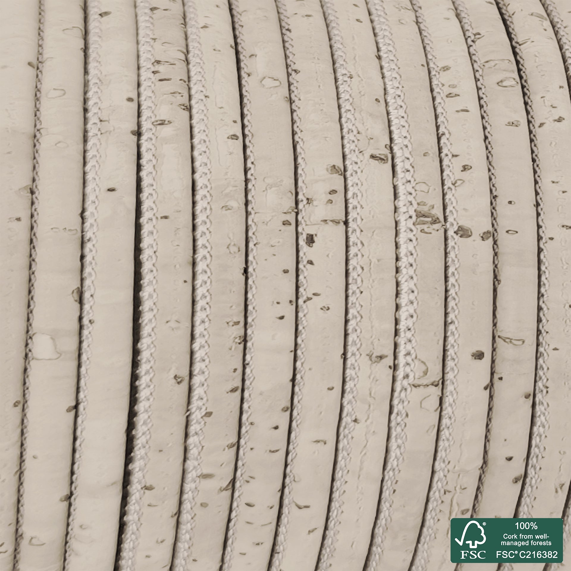 Round cork cord white superior