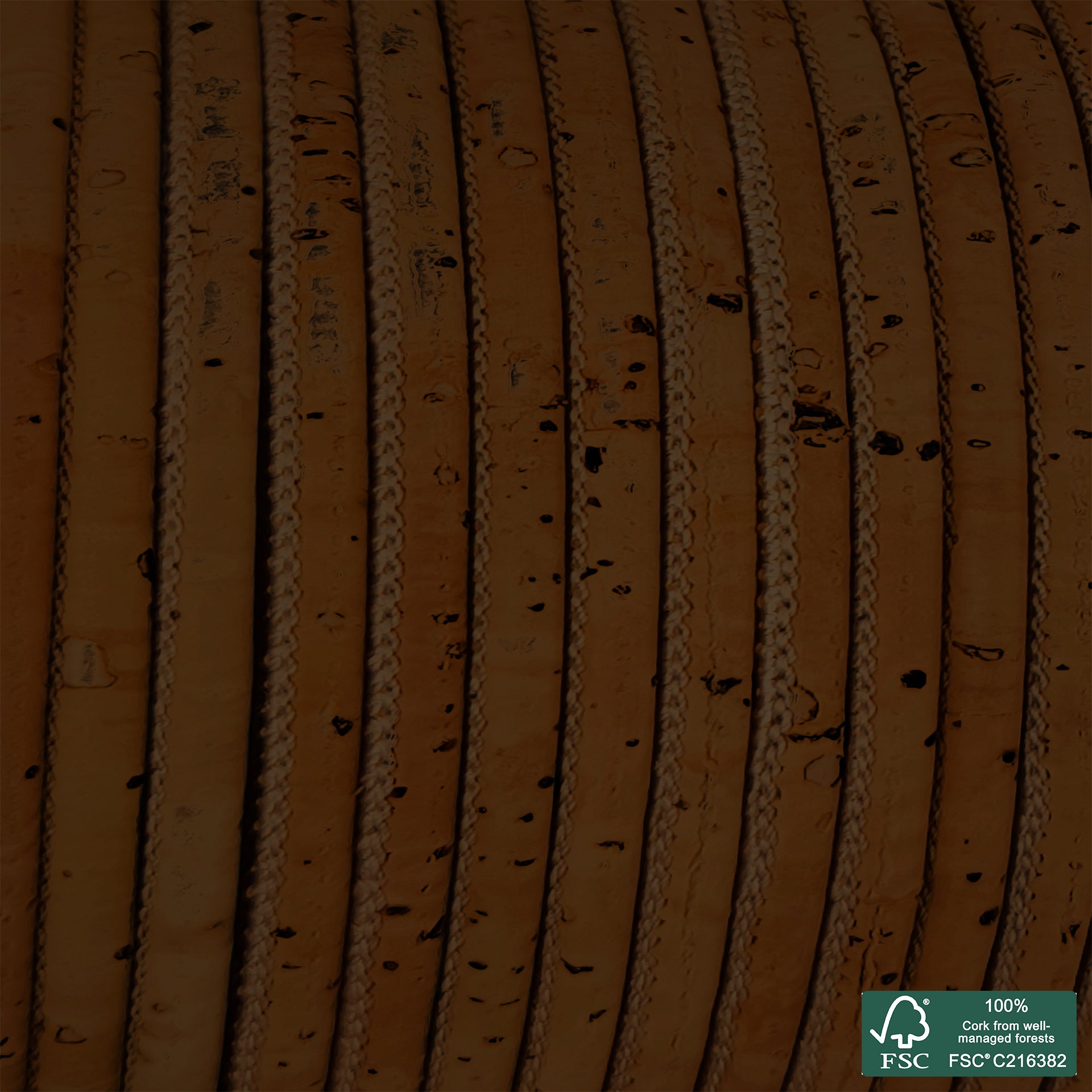Round cork cord tabac superior