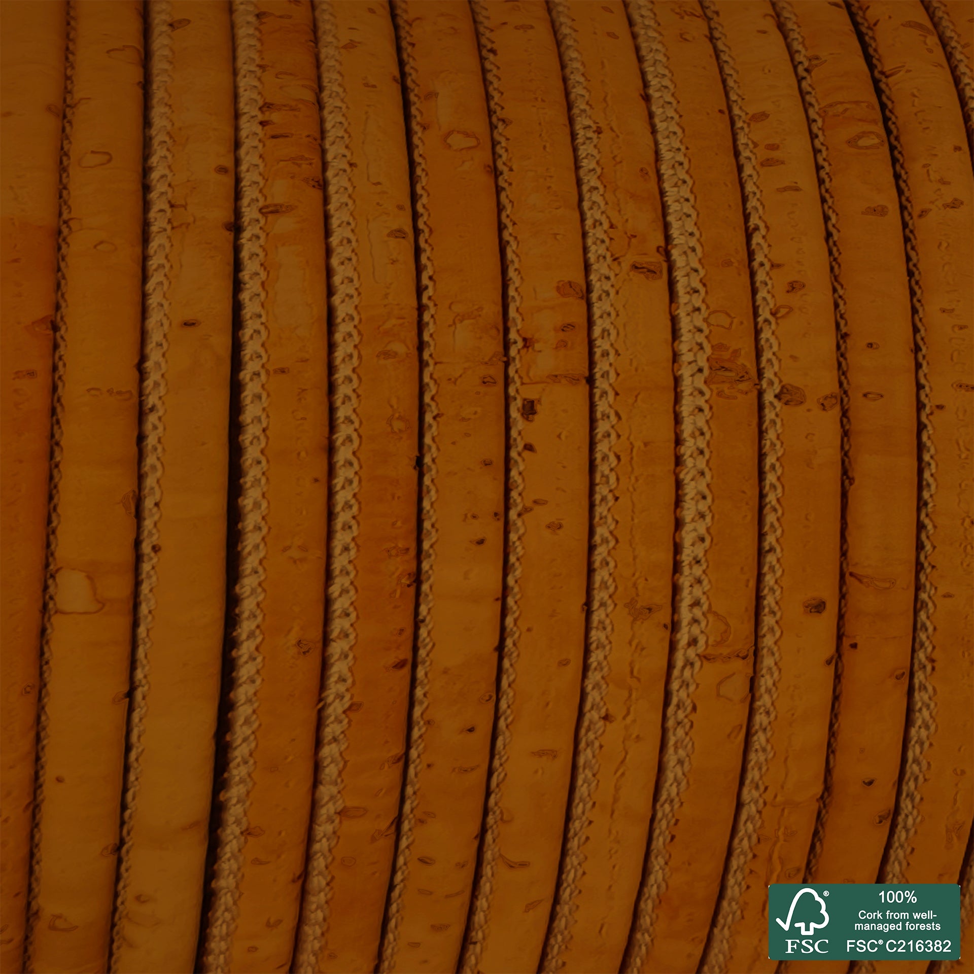 Round cork cord cinnamon superior