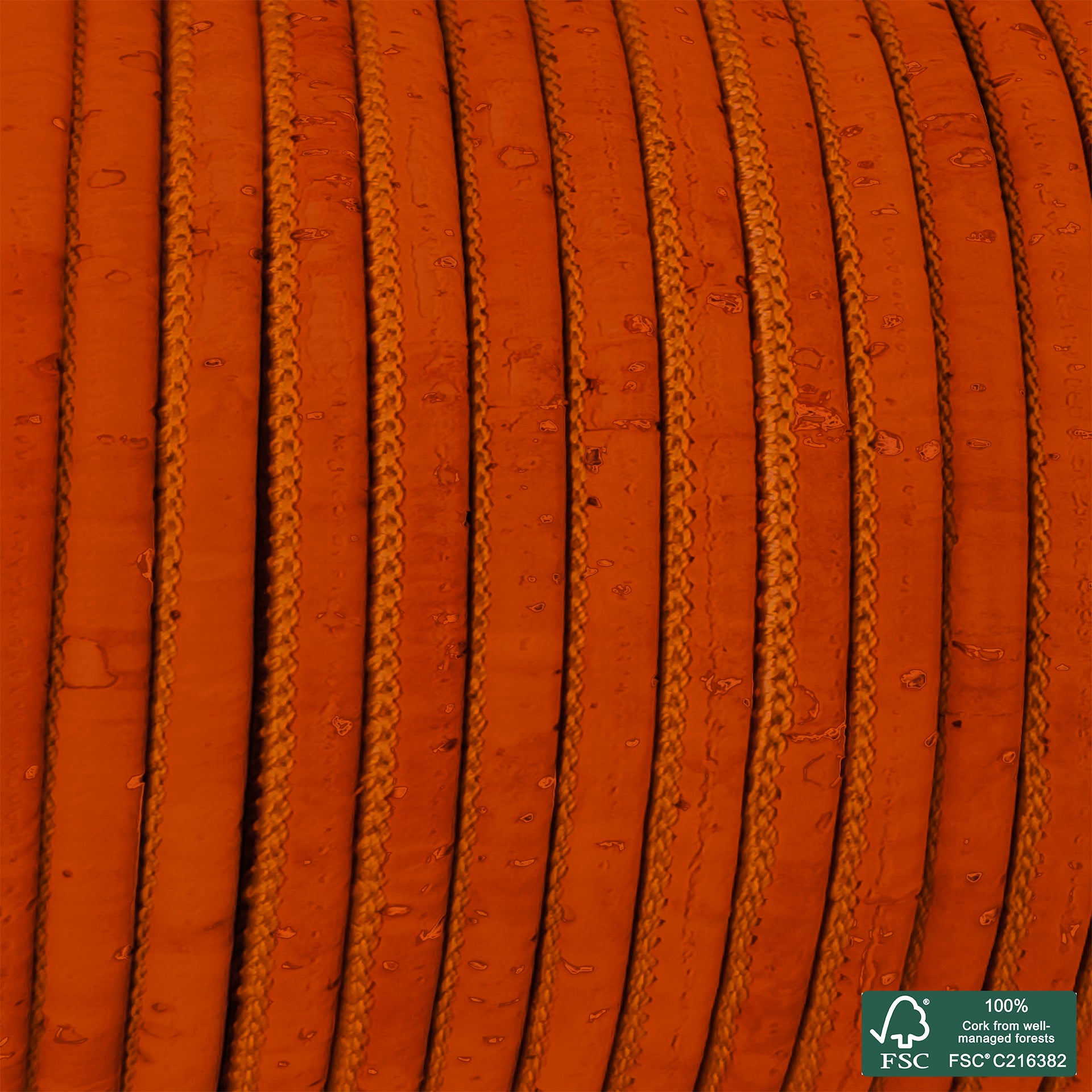 Round cork cord orange superior