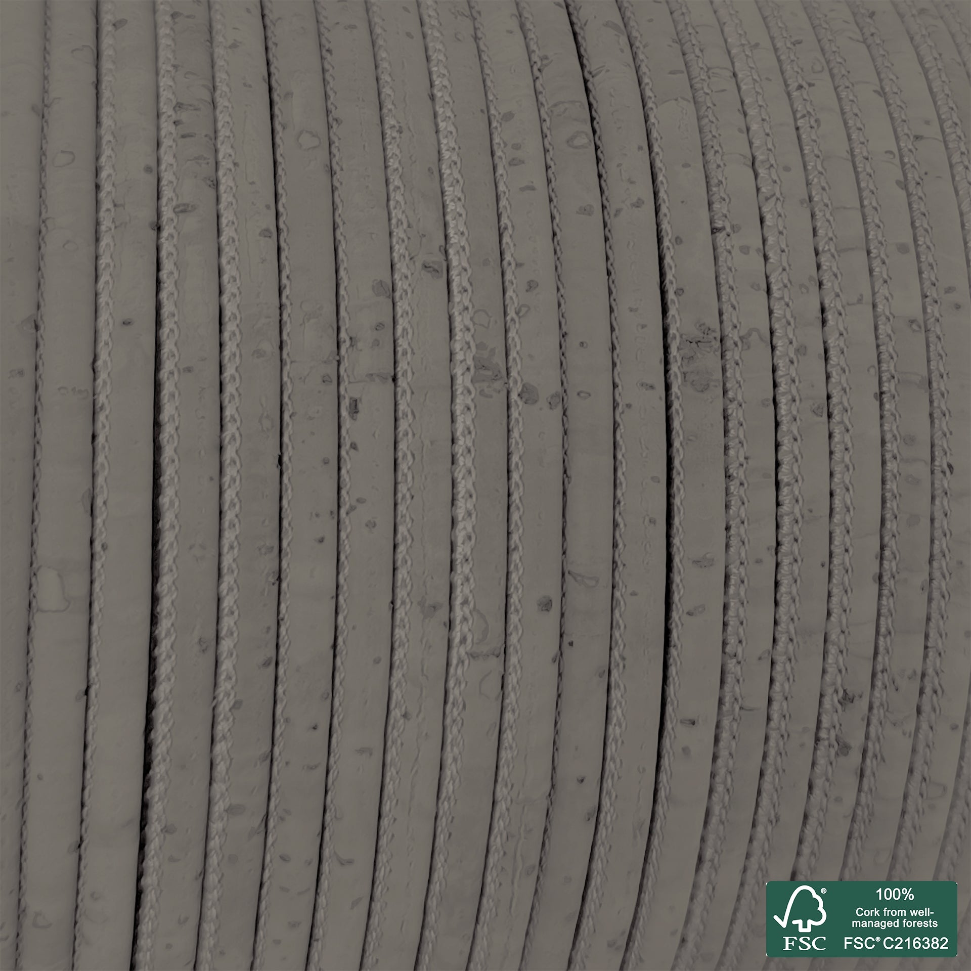 Round cork cord light gray superior