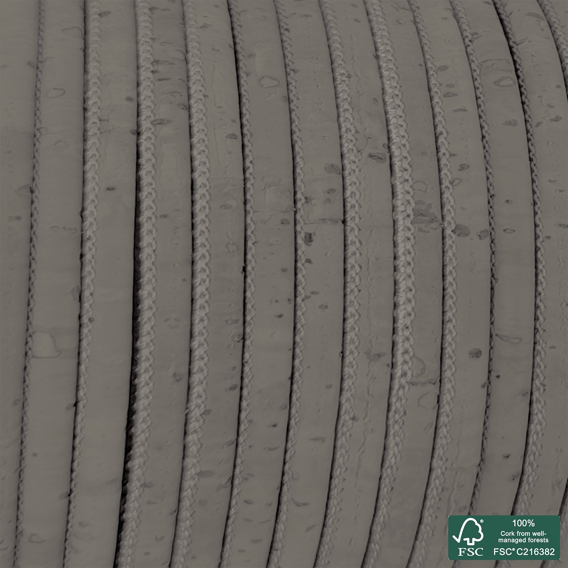 Round cork cord light gray superior