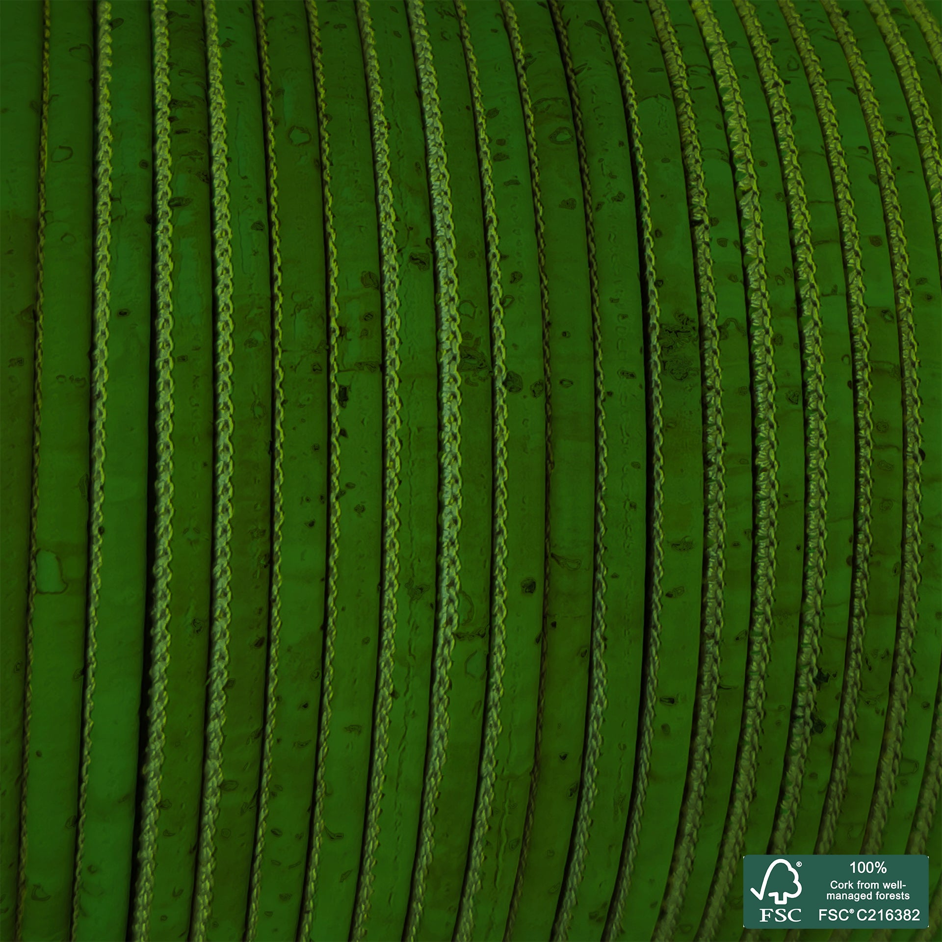Round cork cord lemon green superior