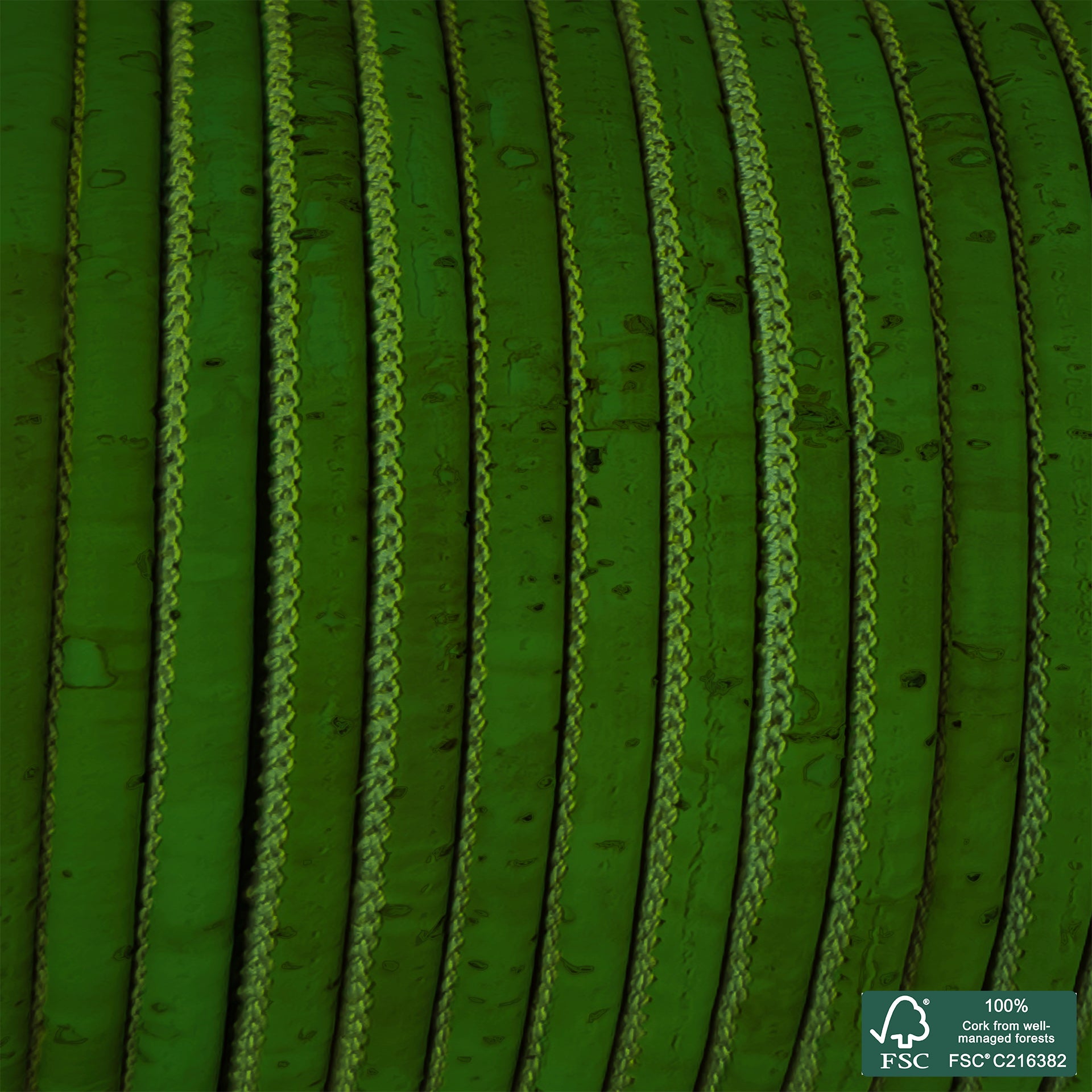 Round cork cord lemon green superior