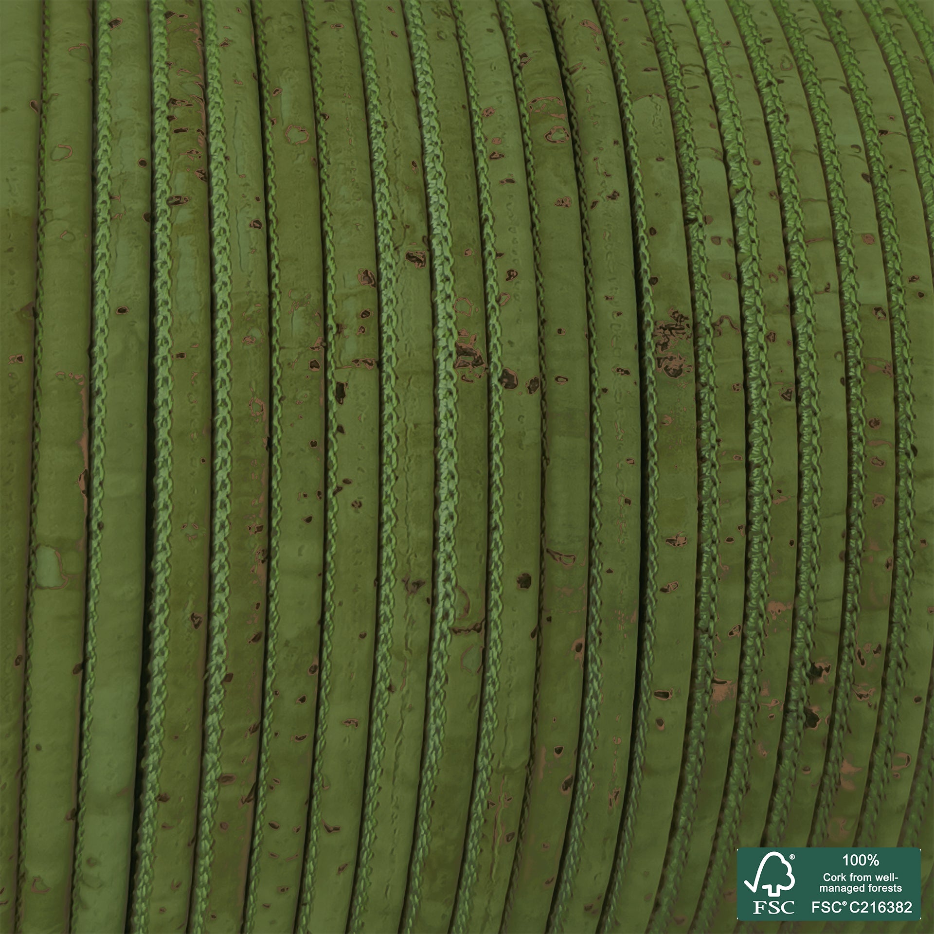 Round cork cord royal green superior