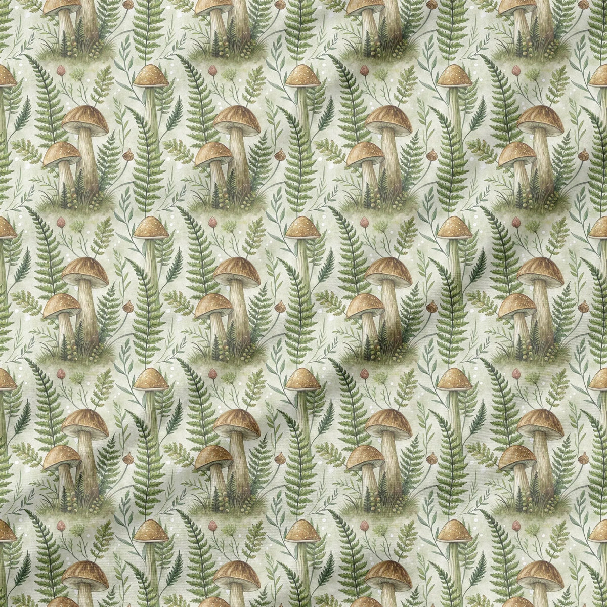 40 Pieces Watercolor Mushroom Printed Percale Cotton Fabric (CHP007)