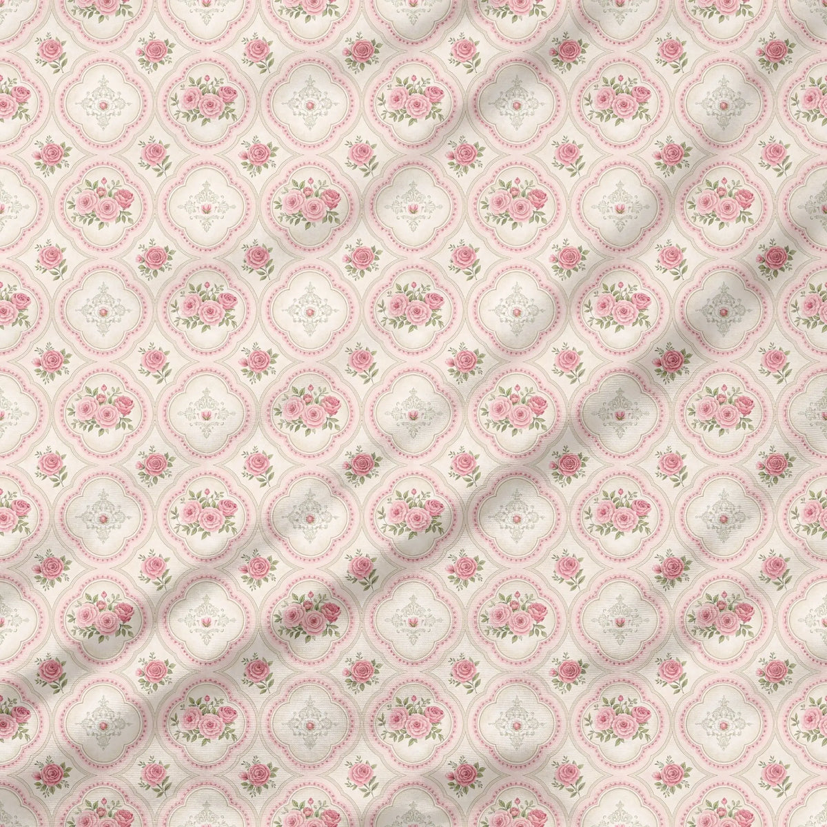 40 Pieces Shabby Chic Pink Printed Percale Cotton Fabric (CHP014)