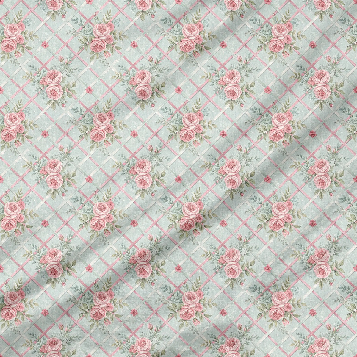 40 Pieces Sweet Peony Floral Printed Percale Cotton Fabric (CHP011)