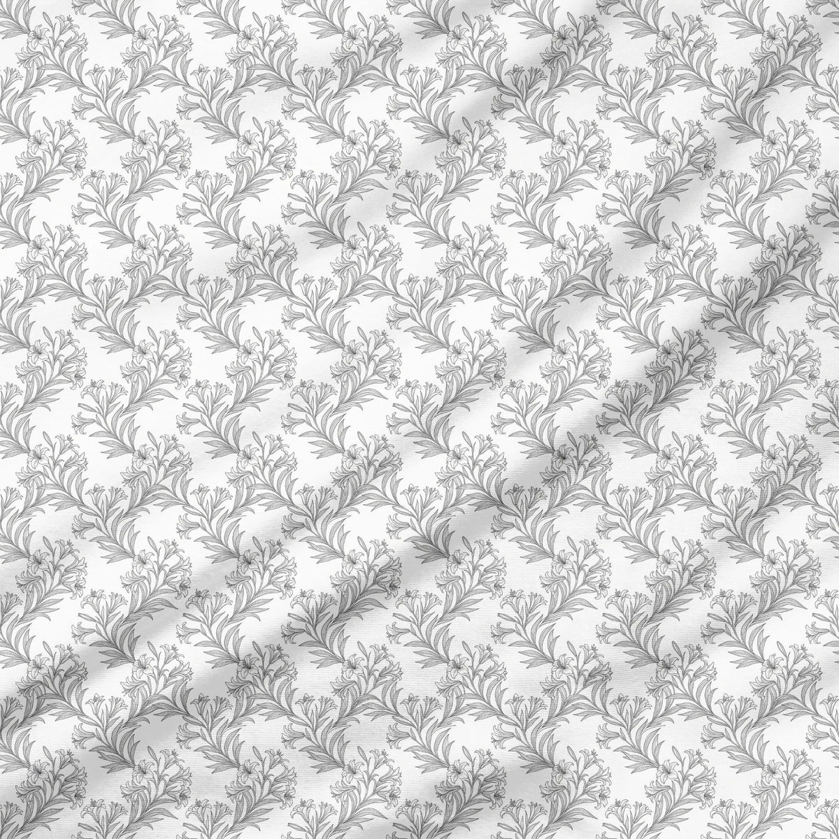 40 Pieces Black and White Floral Printed Percale Cotton Fabric (CHP009)