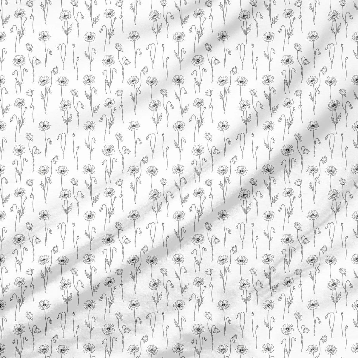 40 Pieces Black and White Floral Printed Percale Cotton Fabric (CHP009)