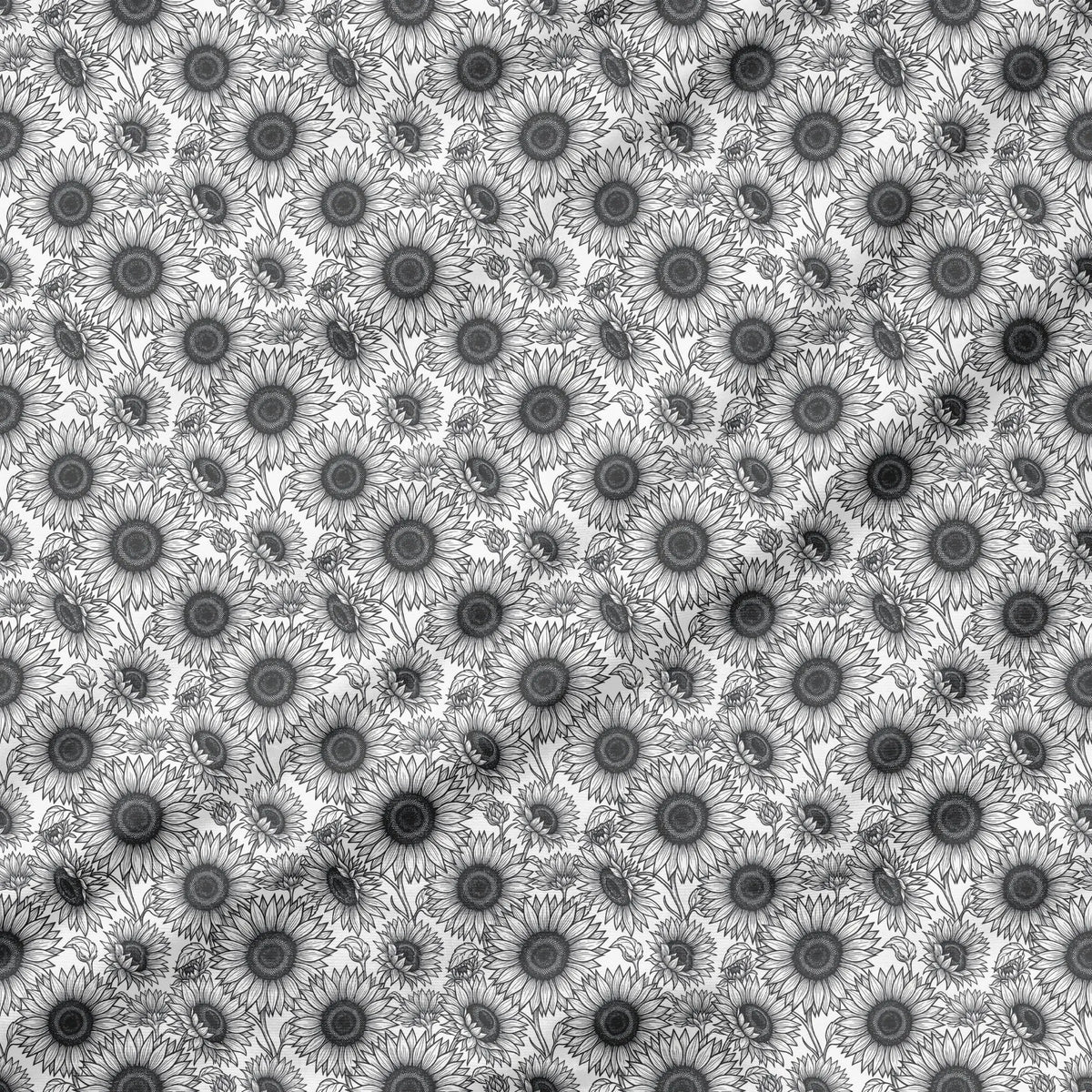40 Pieces Black and White Floral Printed Percale Cotton Fabric (CHP009)