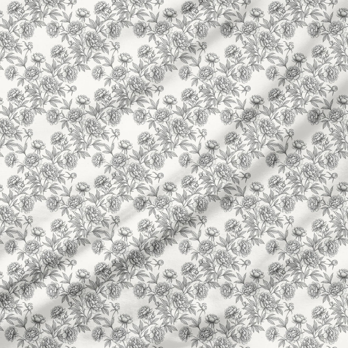 40 Pieces Black and White Floral Printed Percale Cotton Fabric (CHP009)