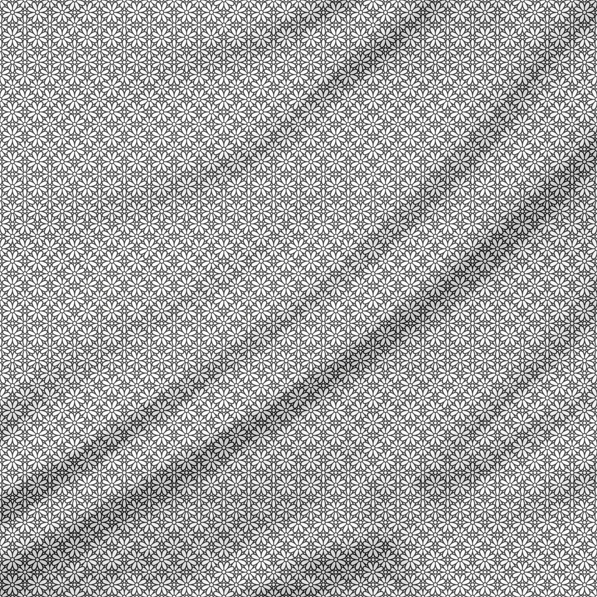 40 Pieces Black and White Floral Printed Percale Cotton Fabric (CHP009)