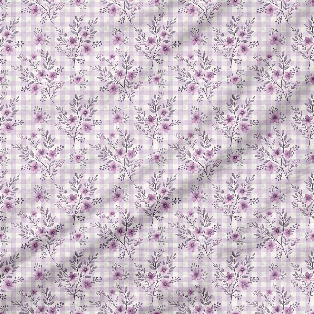 40 Pieces of Vintage Lavender Printed Percale Cotton Fabric (CHP005)