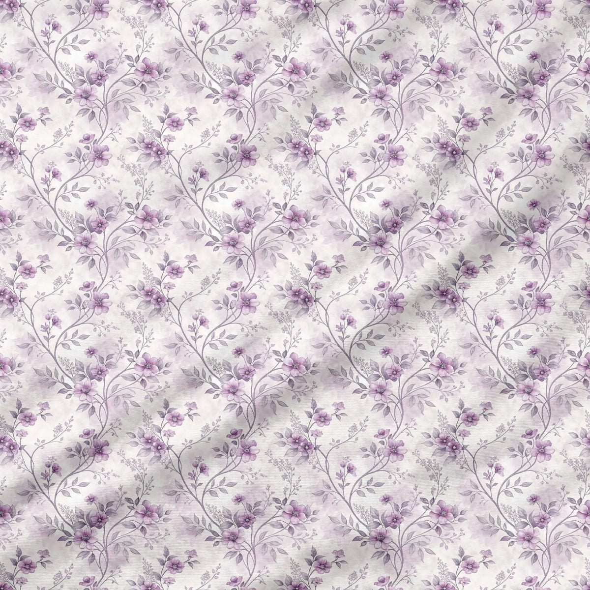 40 Pieces of Vintage Lavender Printed Percale Cotton Fabric (CHP005)