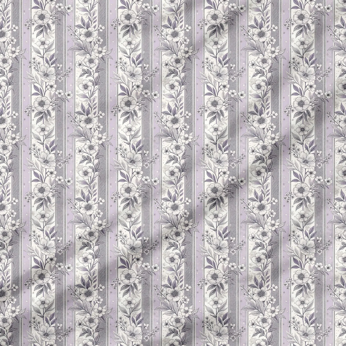 40 Pieces of Vintage Lavender Printed Percale Cotton Fabric (CHP005)