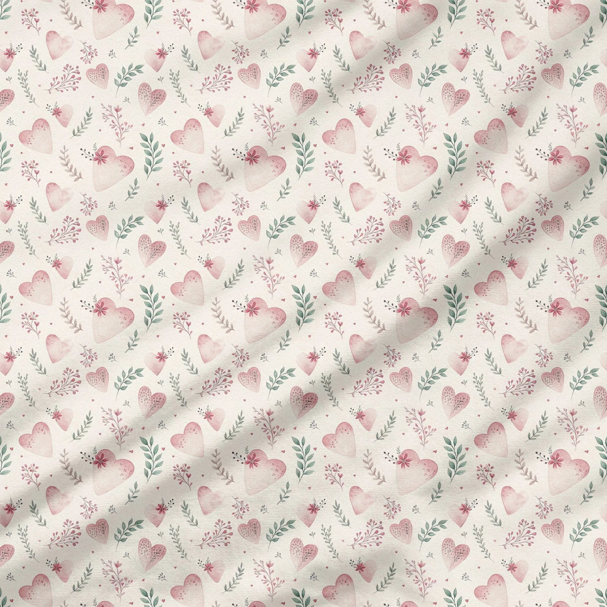 40 Pieces of Watercolor Preppy Love Printed Percale Cotton Fabric (CHP006)