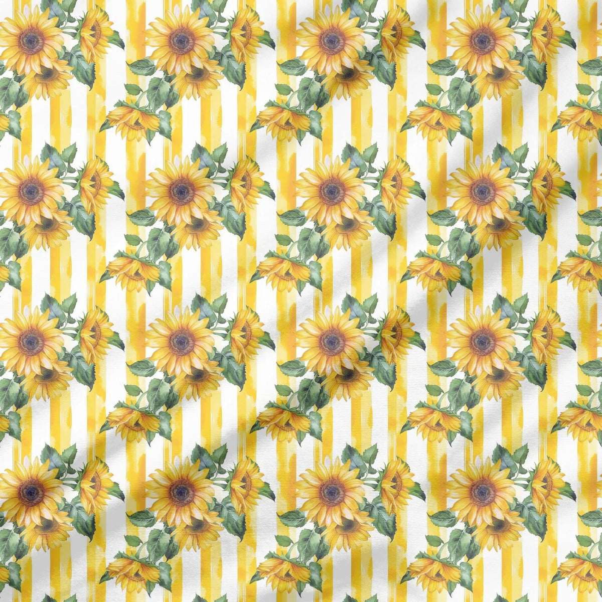 40 Pieces of Watercolor sunflower Printed Percale Cotton Fabric (CHP003)