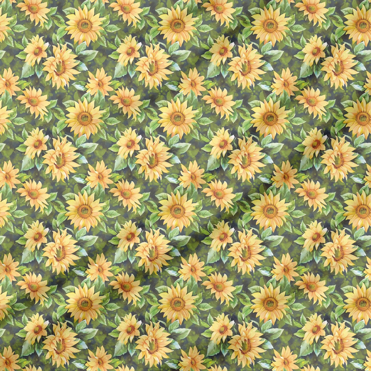 40 Pieces of Watercolor sunflower Printed Percale Cotton Fabric (CHP003)