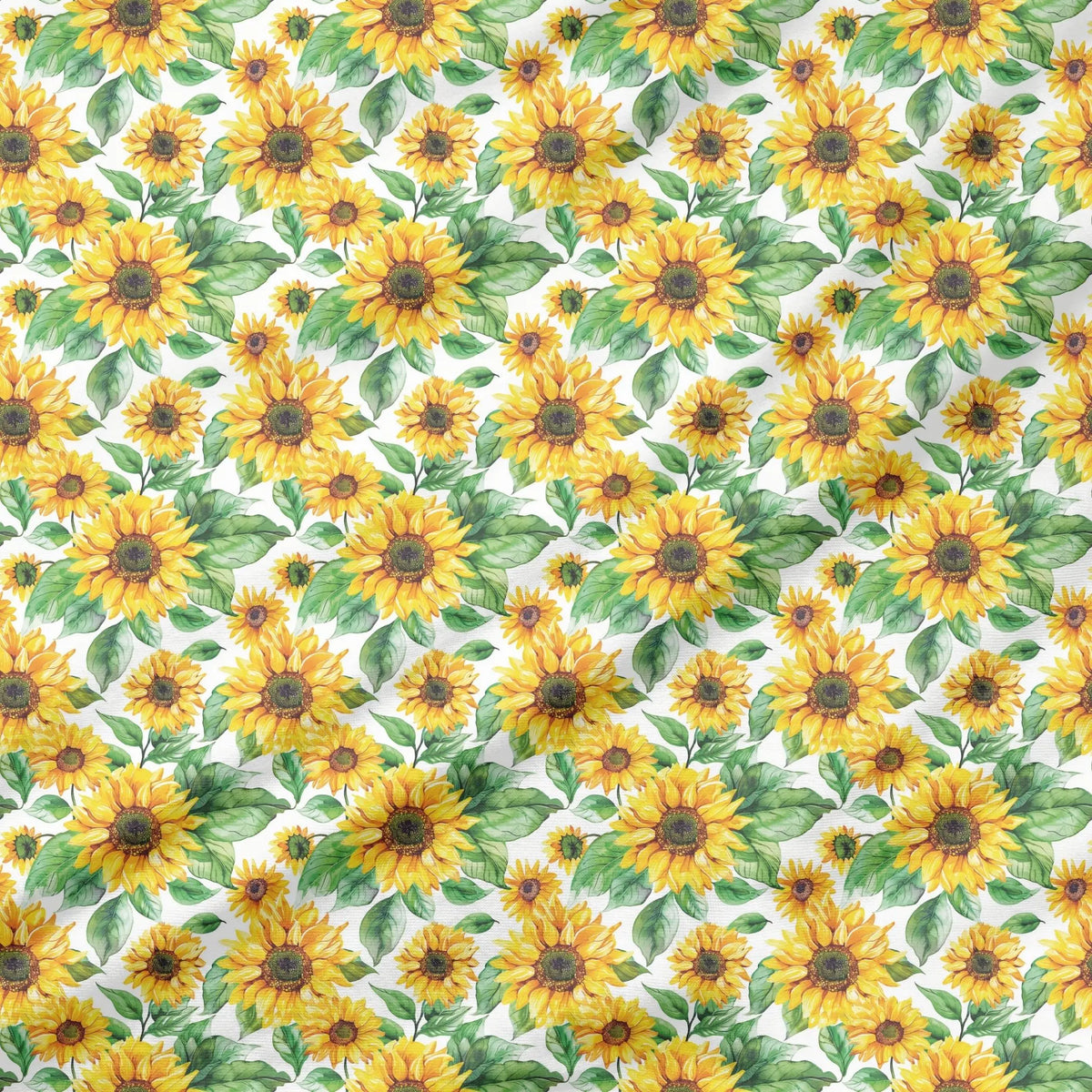 40 Pieces of Watercolor sunflower Printed Percale Cotton Fabric (CHP003)