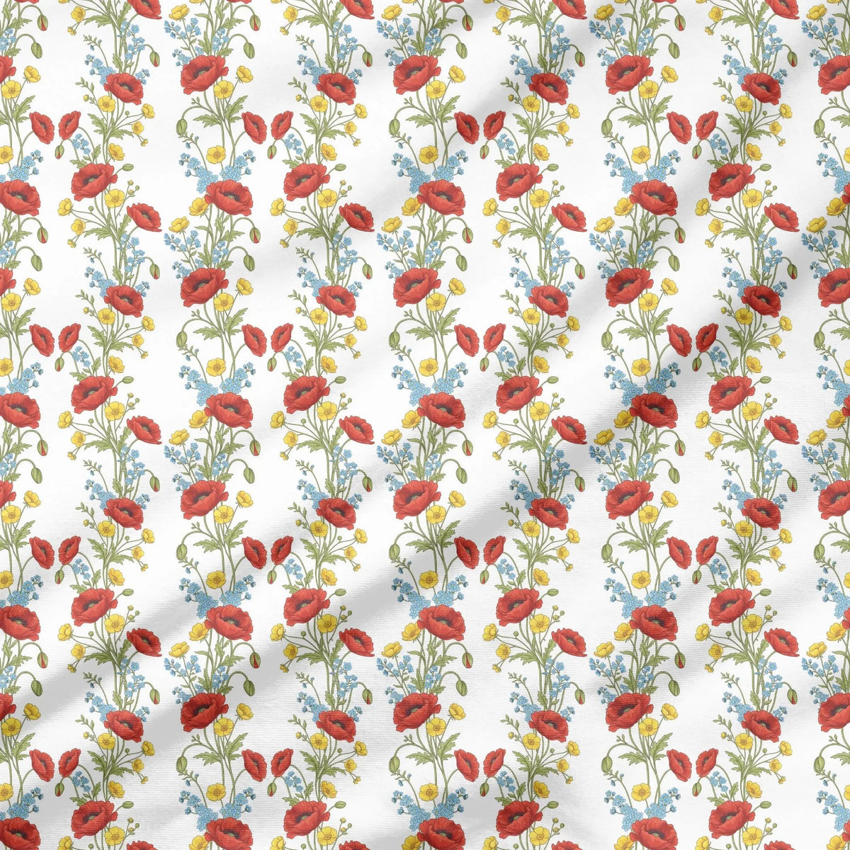 40 Pieces of Wildflowers Printed Percale Cotton Fabric (CHP001)
