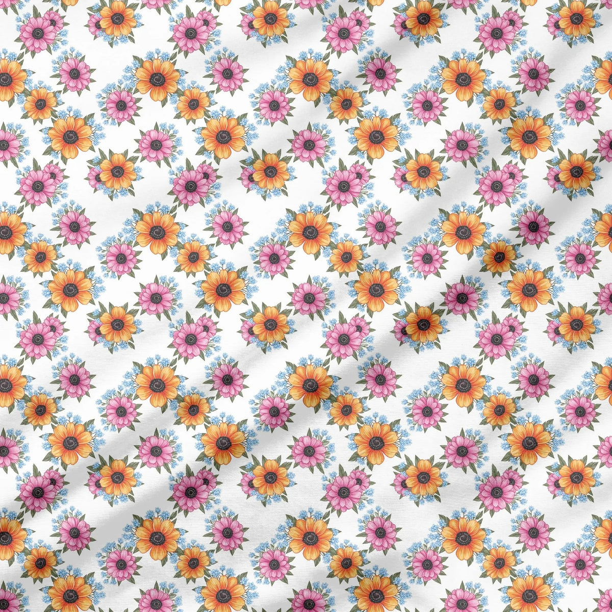 40 Pieces of Wildflowers Printed Percale Cotton Fabric (CHP001)