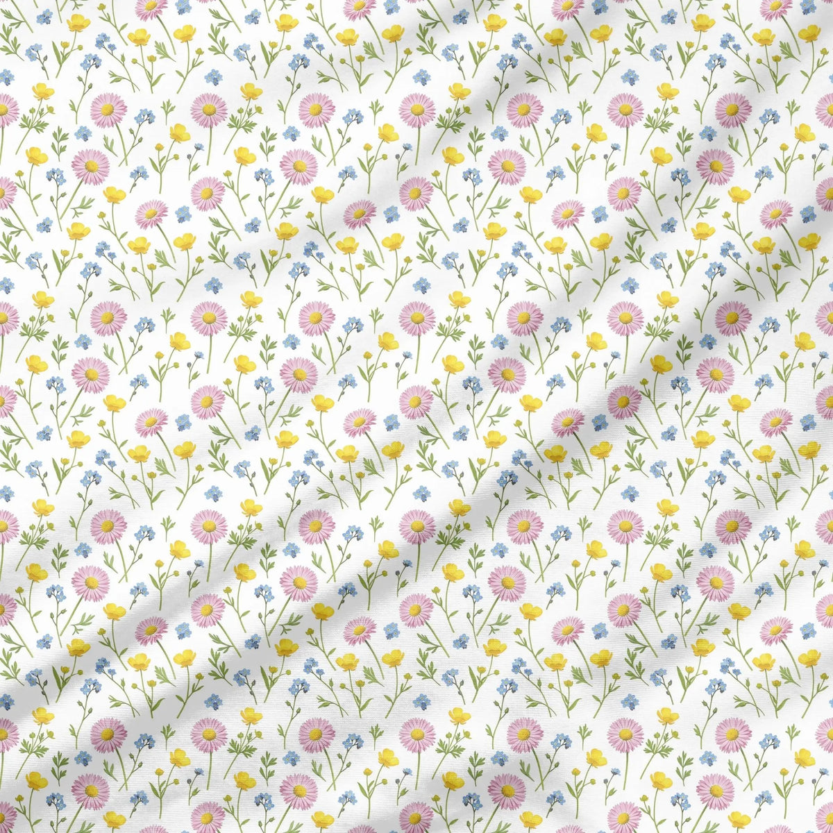 40 Pieces of Wildflowers Printed Percale Cotton Fabric (CHP001)