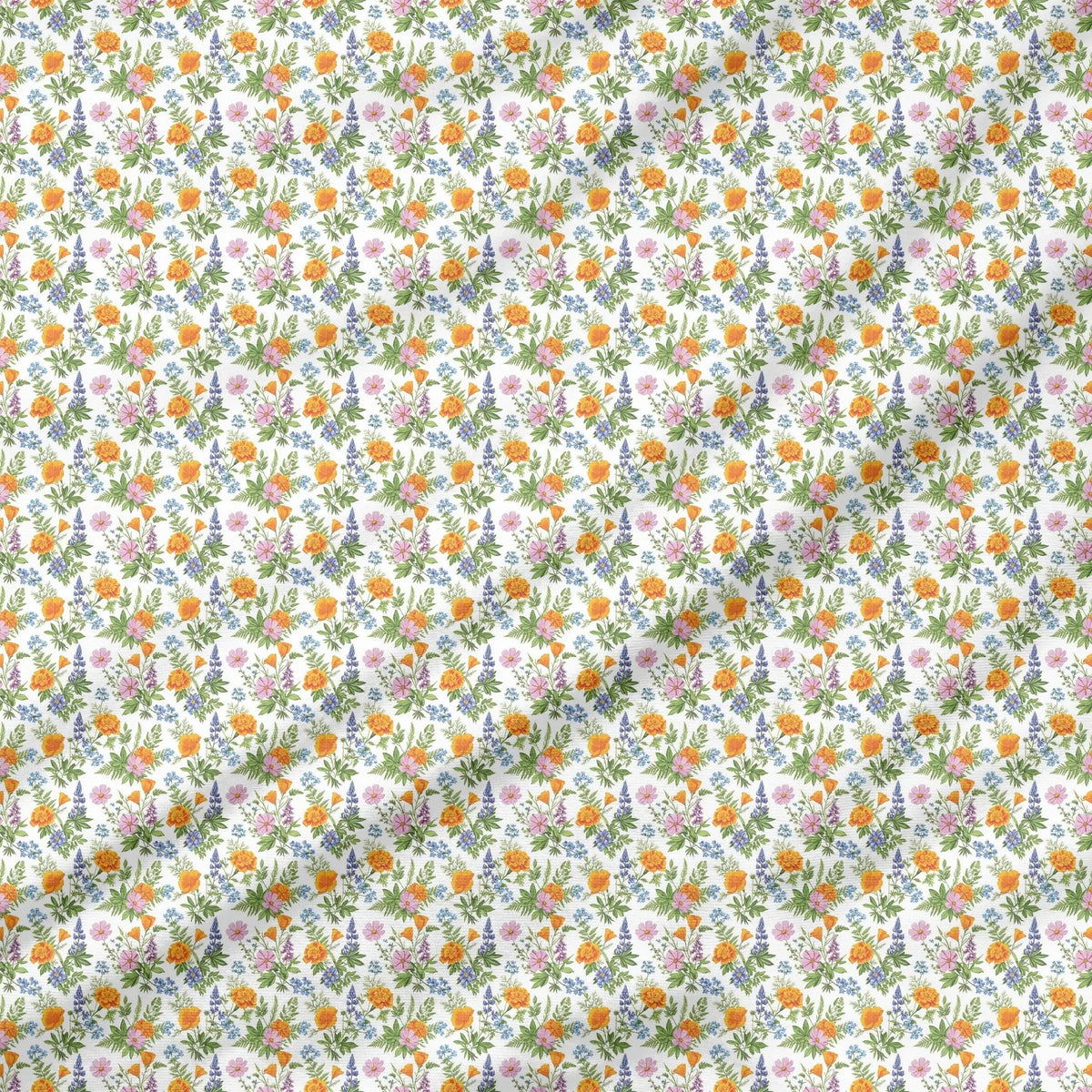 40 Pieces of Wildflowers Printed Percale Cotton Fabric (CHP001)